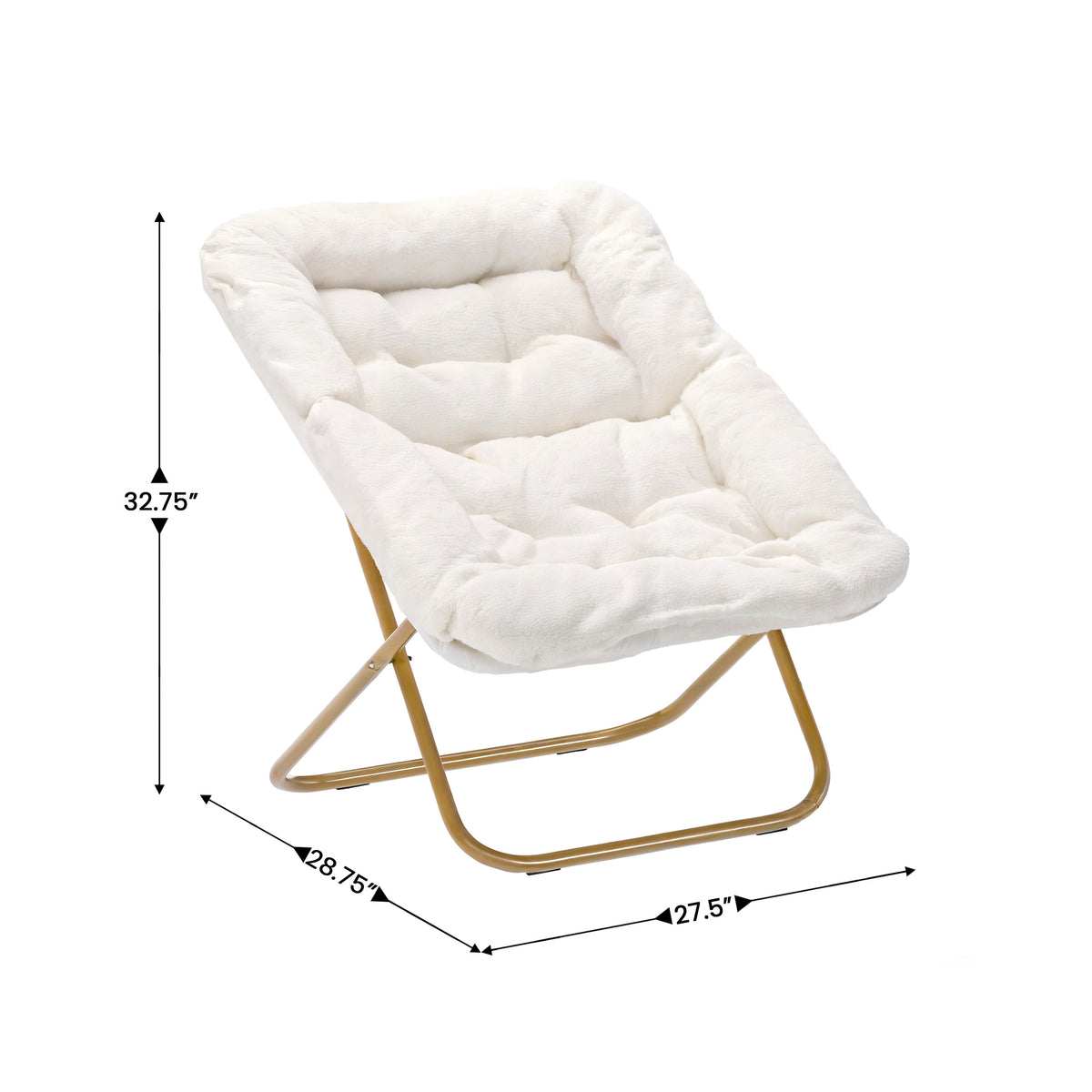 Archer Oversized Portable Upholstered Folding Saucer Chair for Dorm or Bedroom