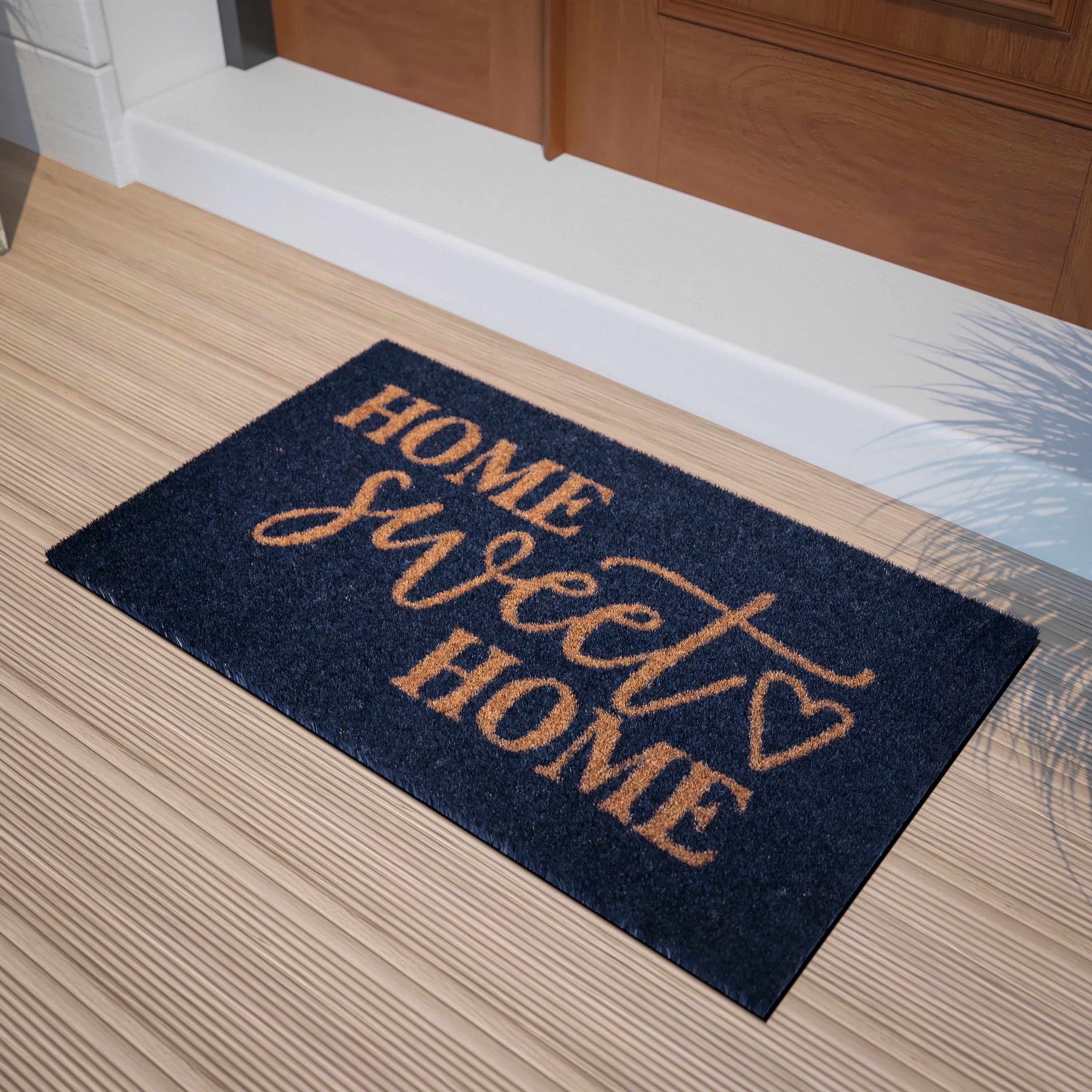 Harbold 18" x 30" Indoor/Outdoor Coir Doormat with Home Sweet Home Message and Non-Slip Backing-Coir Mats-Flash Furniture-Wall2Wall Furnishings