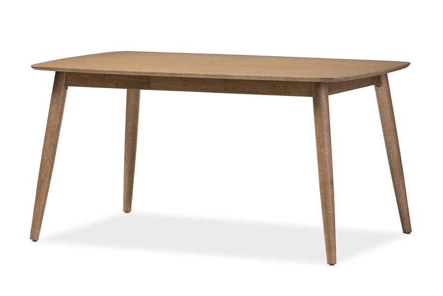 Edna Mid-Century Modern French "" Light Finishing Wood Dining Table