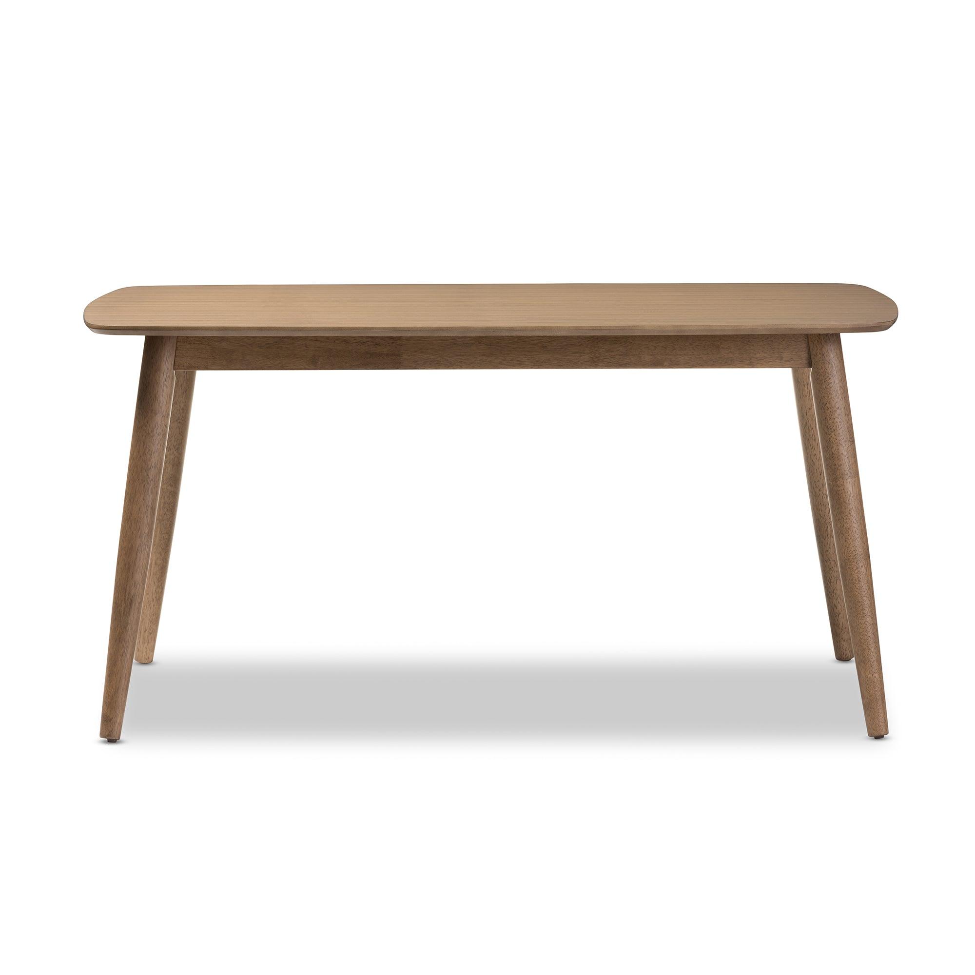 Edna Mid-Century Modern French "" Light Finishing Wood Dining Table