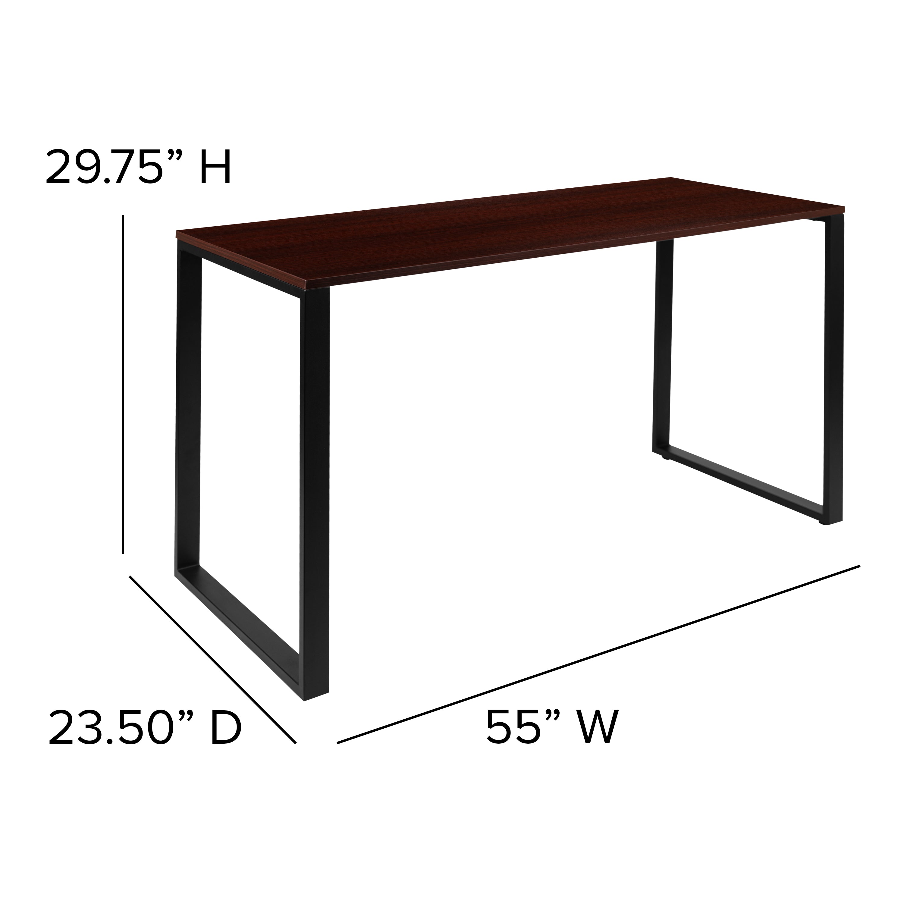 Modern Commercial Grade Desk Industrial Style Computer Desk Sturdy Home Office Desk - 55" Length-Desk-Flash Furniture-Wall2Wall Furnishings