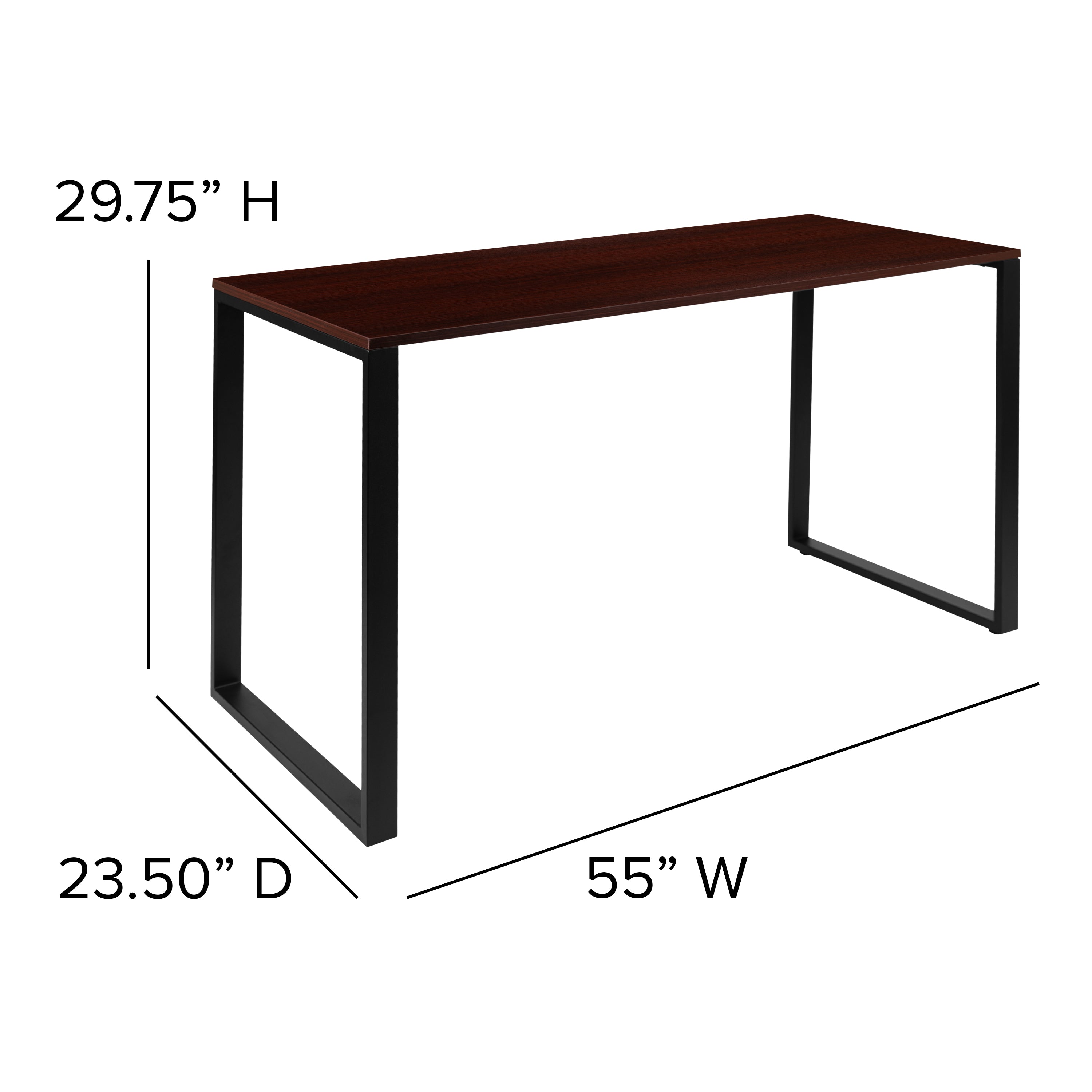 Modern Desk Industrial Style Computer Desk Sturdy Home Office Desk - 55" Length