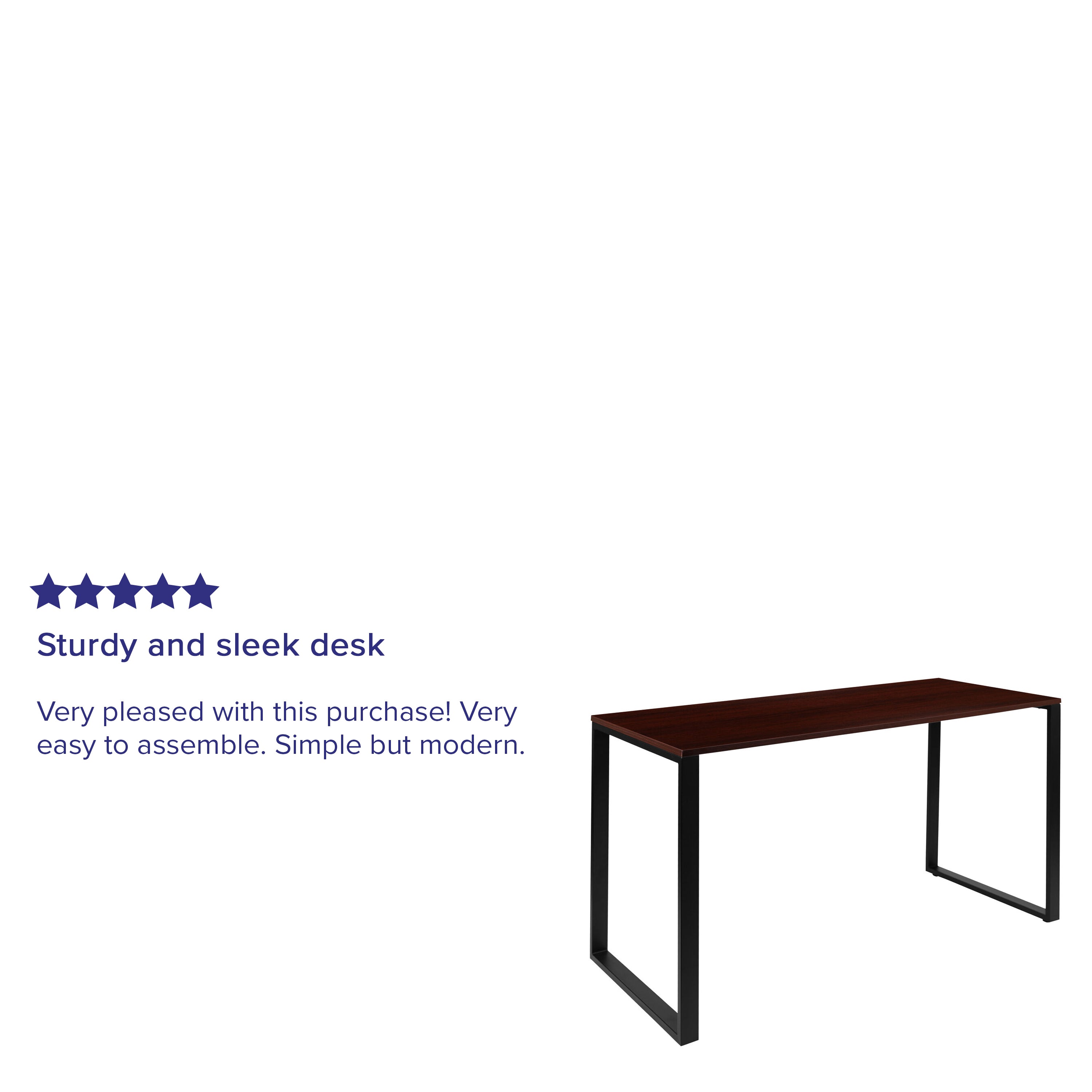 Modern Desk Industrial Style Computer Desk Sturdy Home Office Desk - 55" Length