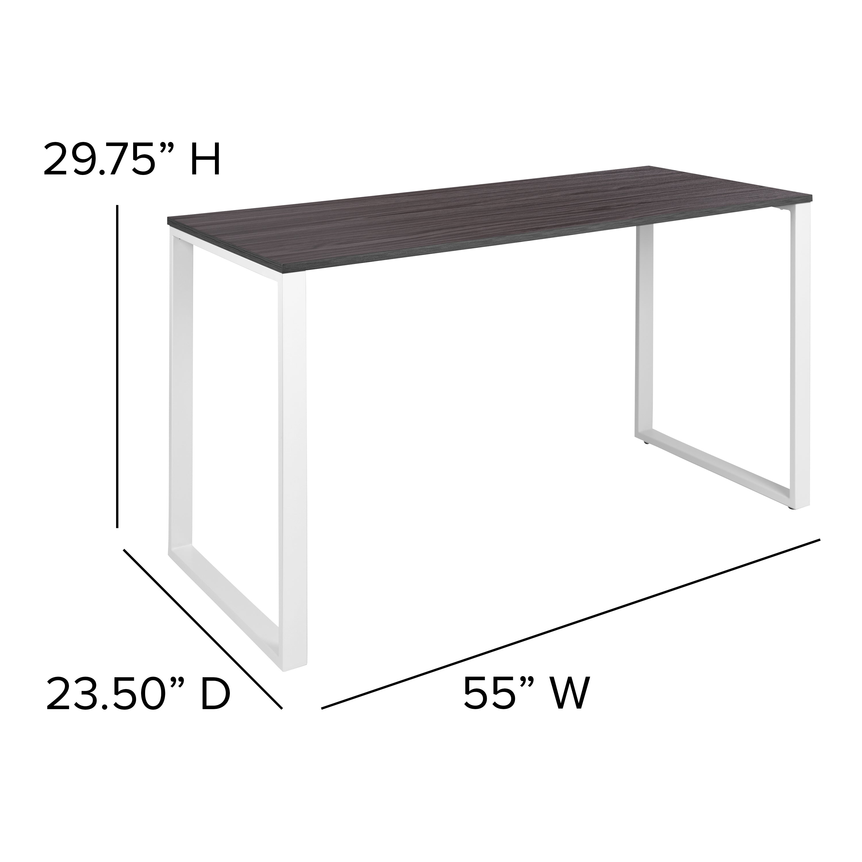 Modern Desk Industrial Style Computer Desk Sturdy Home Office Desk - 55" Length