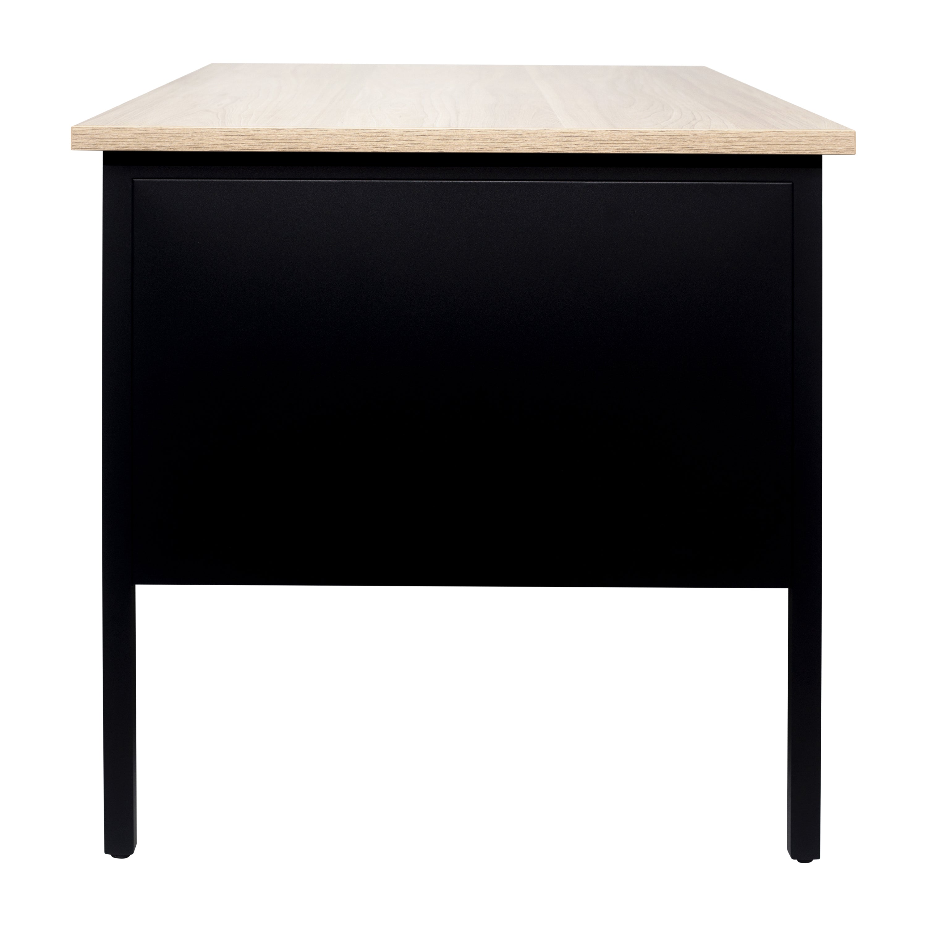Cambridge Single Pedestal Desk with Locking Drawers and Metal Frame