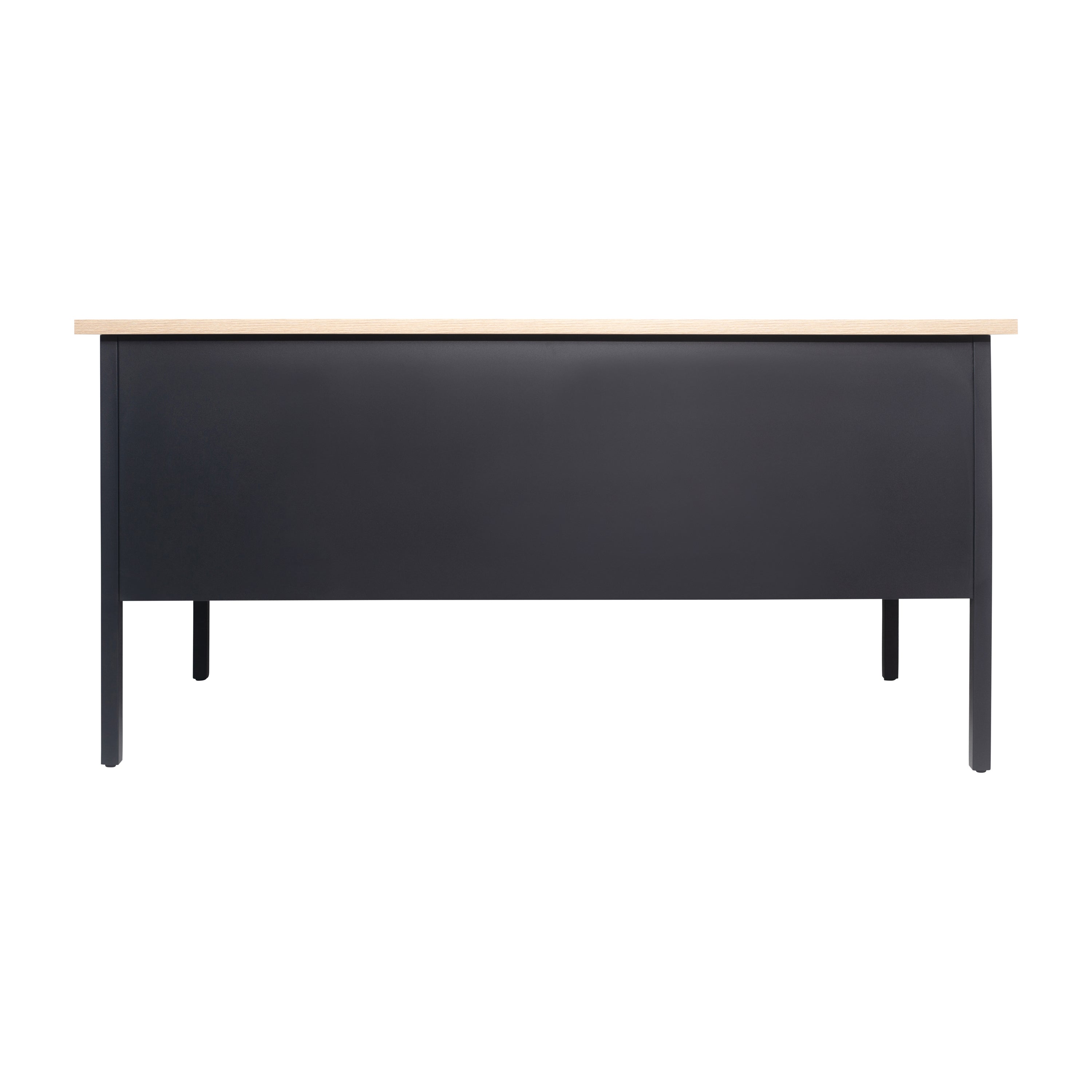 Cambridge Single Pedestal Desk with Locking Drawers and Metal Frame