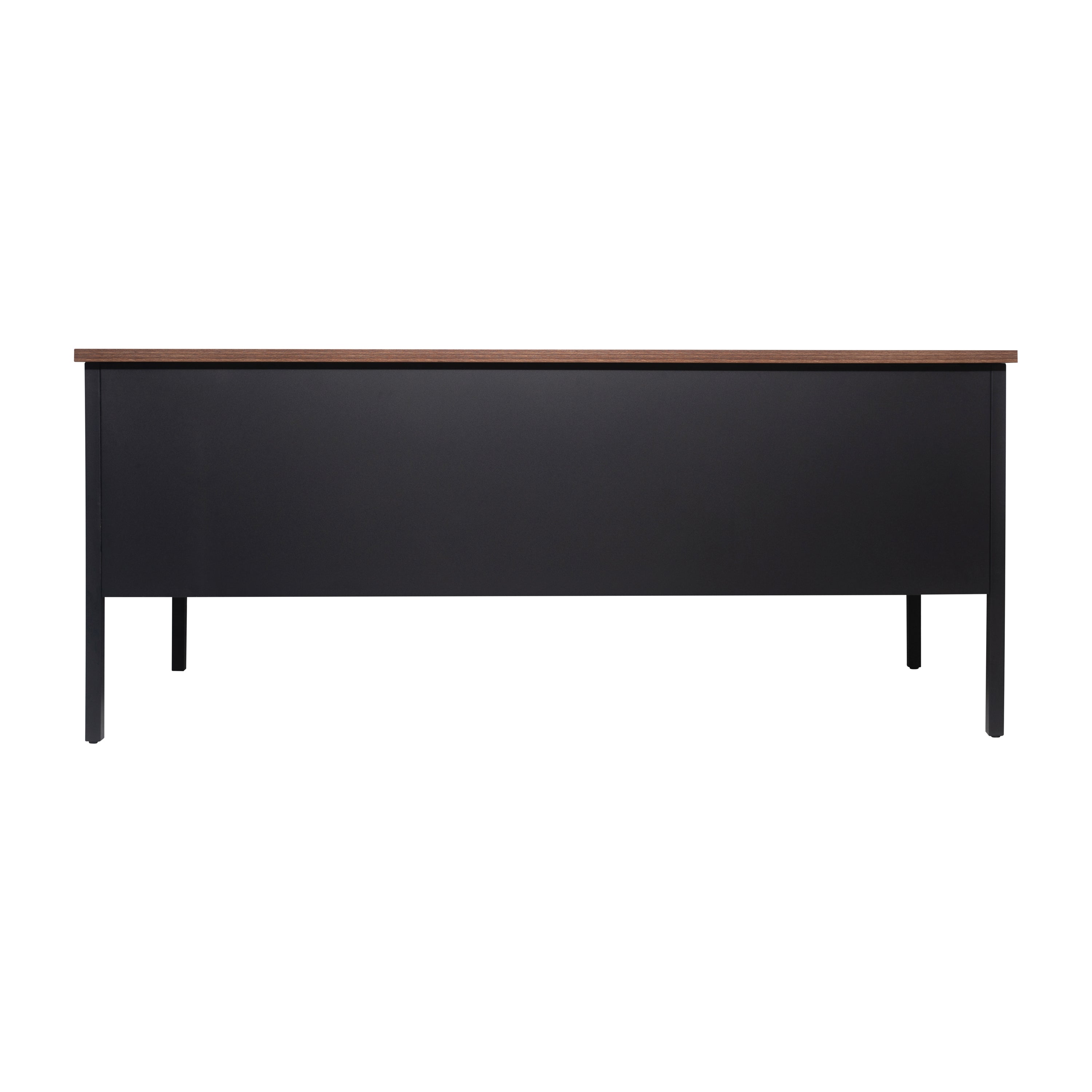 Cambridge Single Pedestal Desk with Locking Drawers and Metal Frame