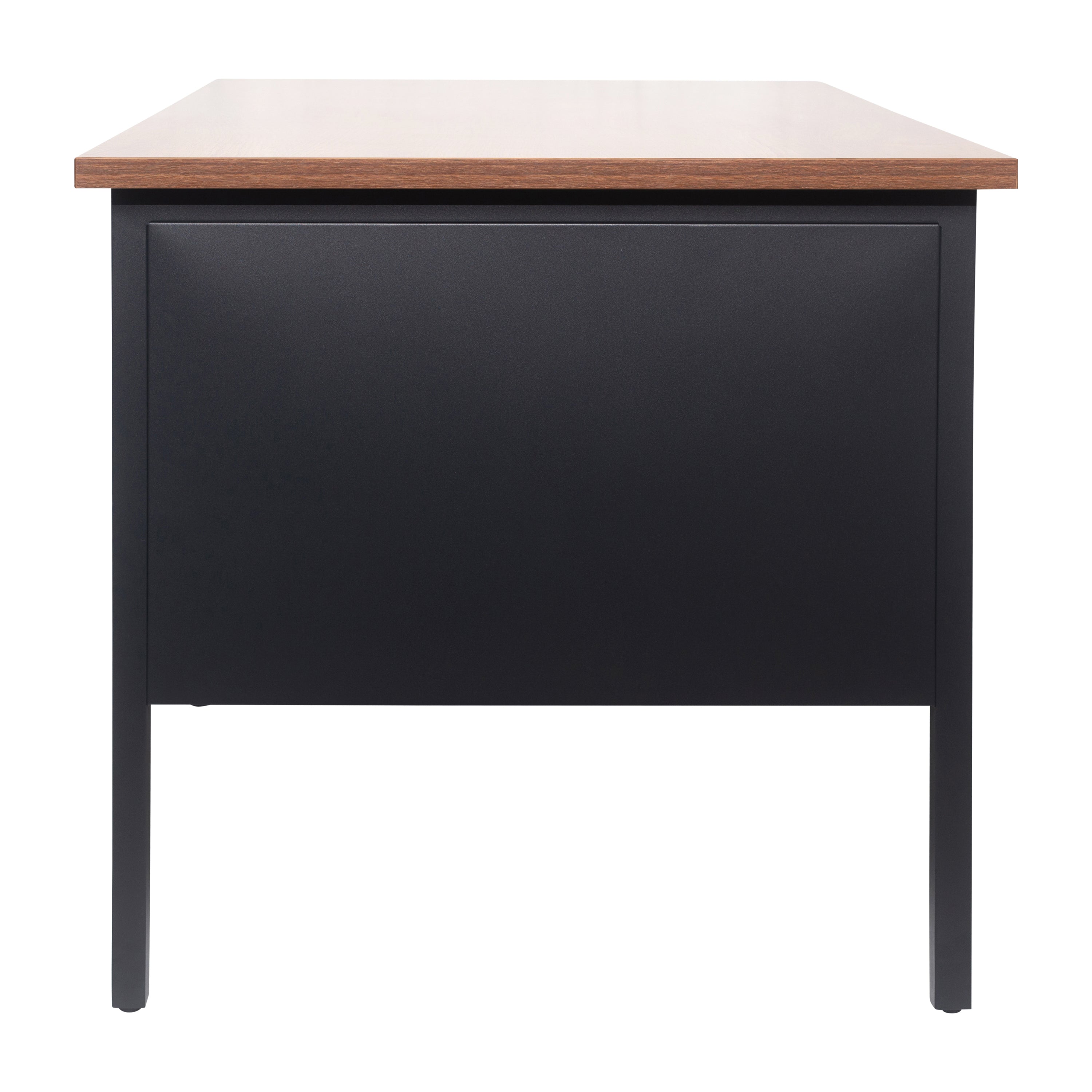 Cambridge Single Pedestal Desk with Locking Drawers and Metal Frame
