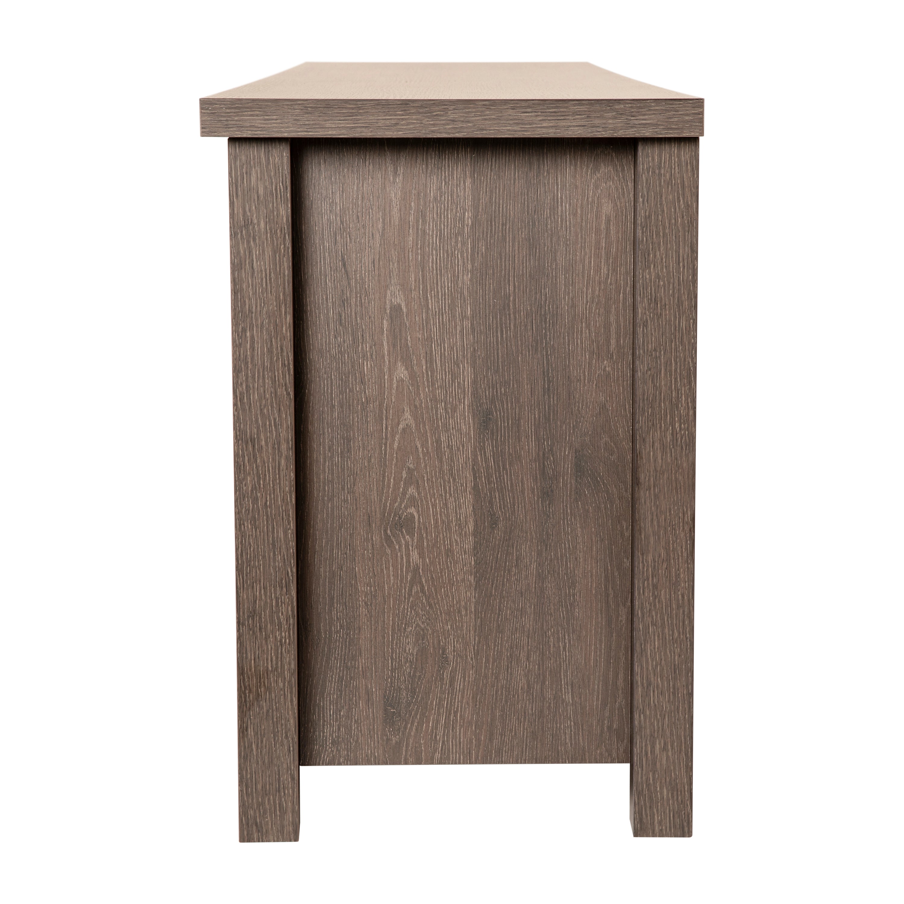 Sheffield Classic TV Stand for up to 80" TVs - Modern Finish with Full Glass Doors - 65" Engineered Wood Frame - 3 Shelves