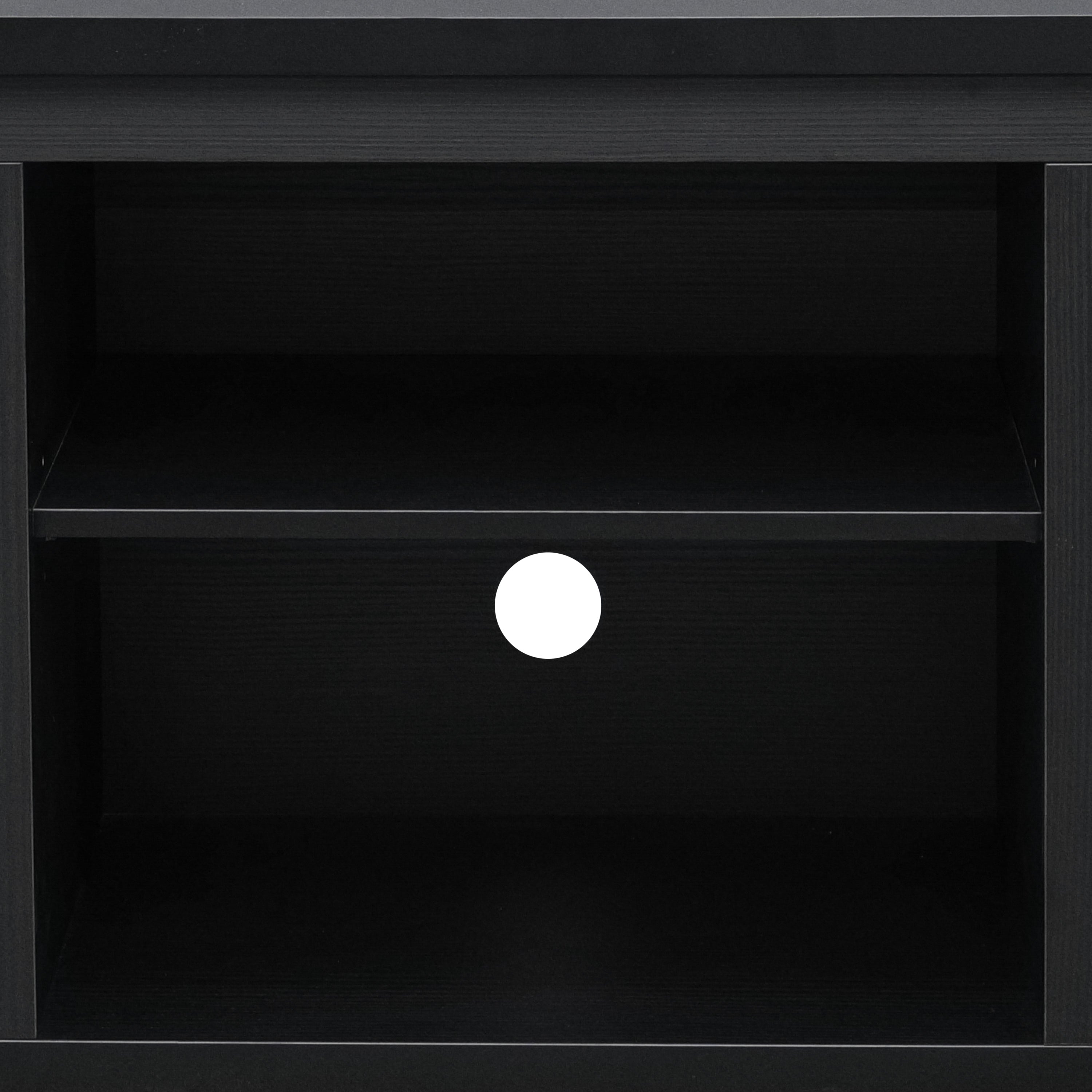 Sheffield Classic TV Stand for up to 80" TVs - Modern Finish with Full Glass Doors - 65" Engineered Wood Frame - 3 Shelves