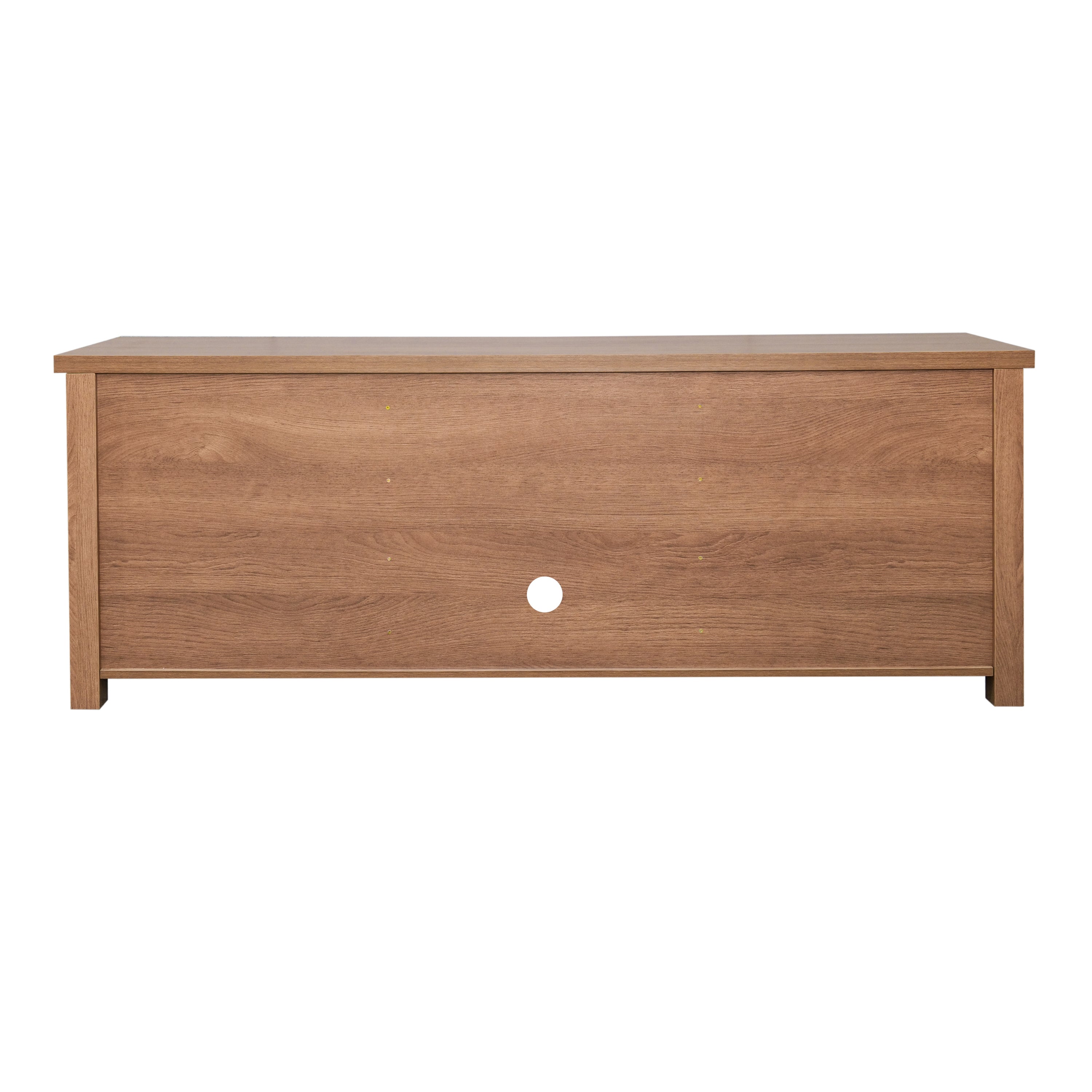 Sheffield Classic TV Stand for up to 80" TVs - Modern Finish with Full Glass Doors - 65" Engineered Wood Frame - 3 Shelves