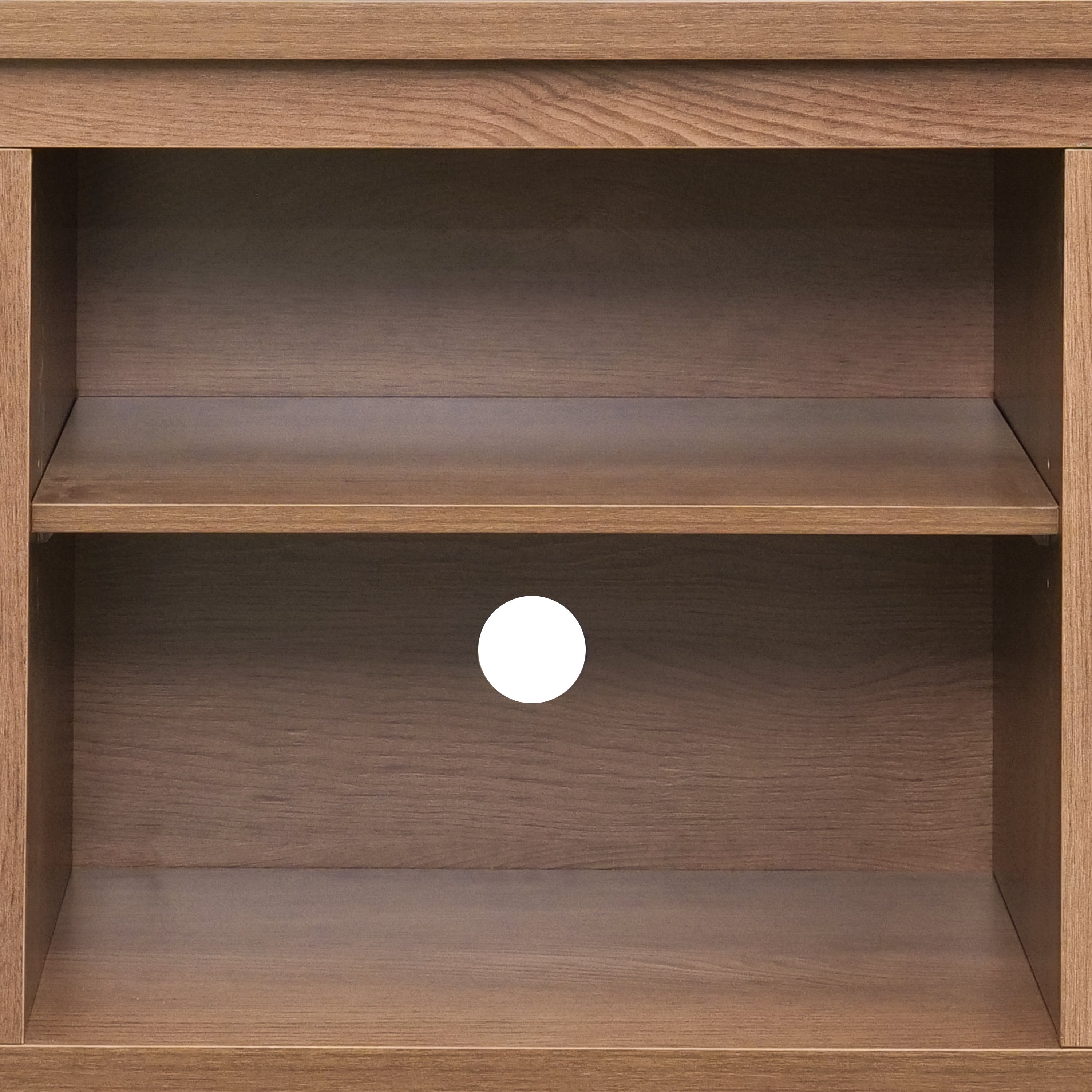 Sheffield Classic TV Stand for up to 80" TVs - Modern Finish with Full Glass Doors - 65" Engineered Wood Frame - 3 Shelves