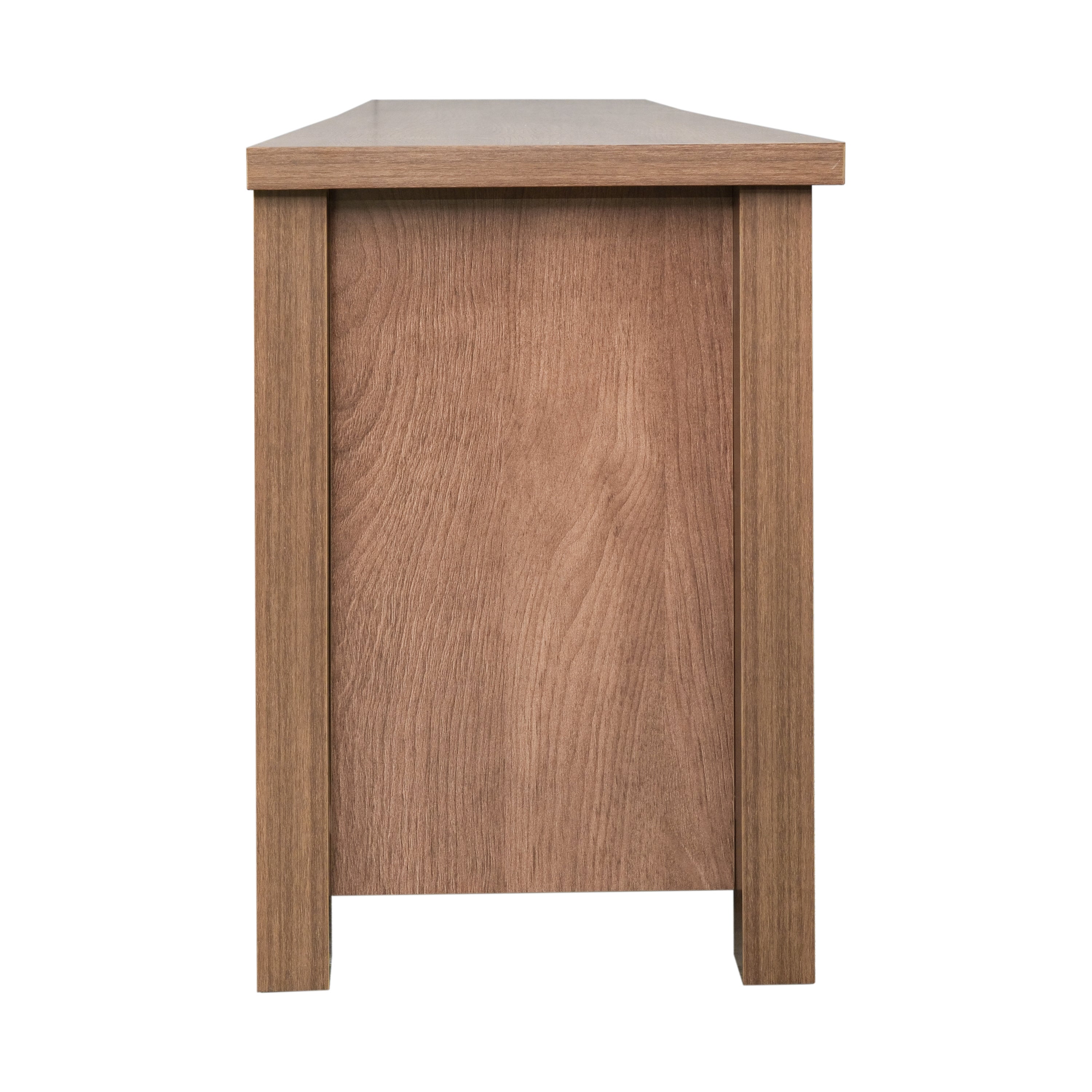 Sheffield Classic TV Stand for up to 80" TVs - Modern Finish with Full Glass Doors - 65" Engineered Wood Frame - 3 Shelves