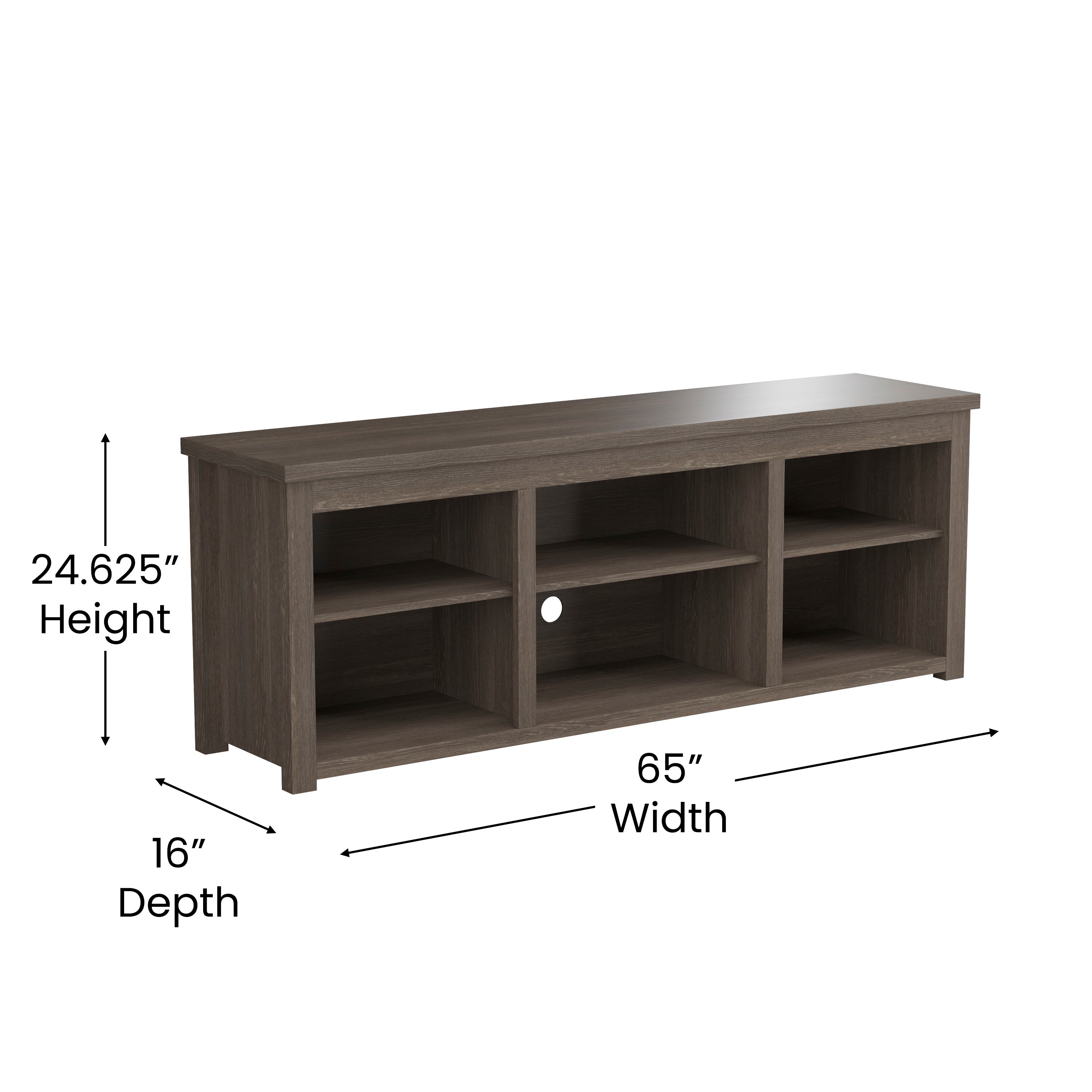 Kilead Farmhouse TV Stand for up to 80" TVs - 65" Engineered Wood Framed Media Console with Open Storage