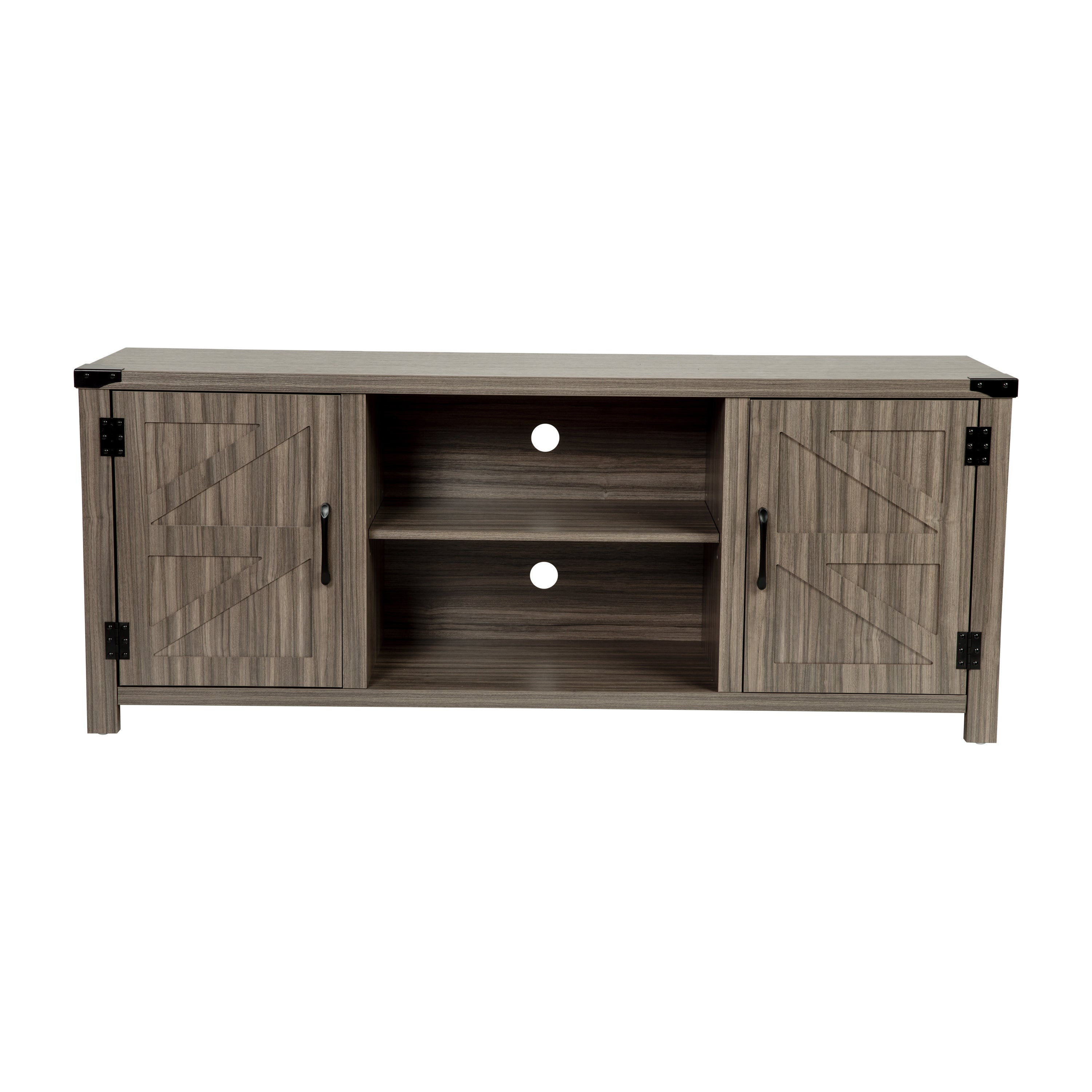 Charlotte Modern Farmhouse Barn Door TV Stand for TV's up to 65 Inches - 59 Inch Industrial Entertainment Center with Adjustable Shelf
