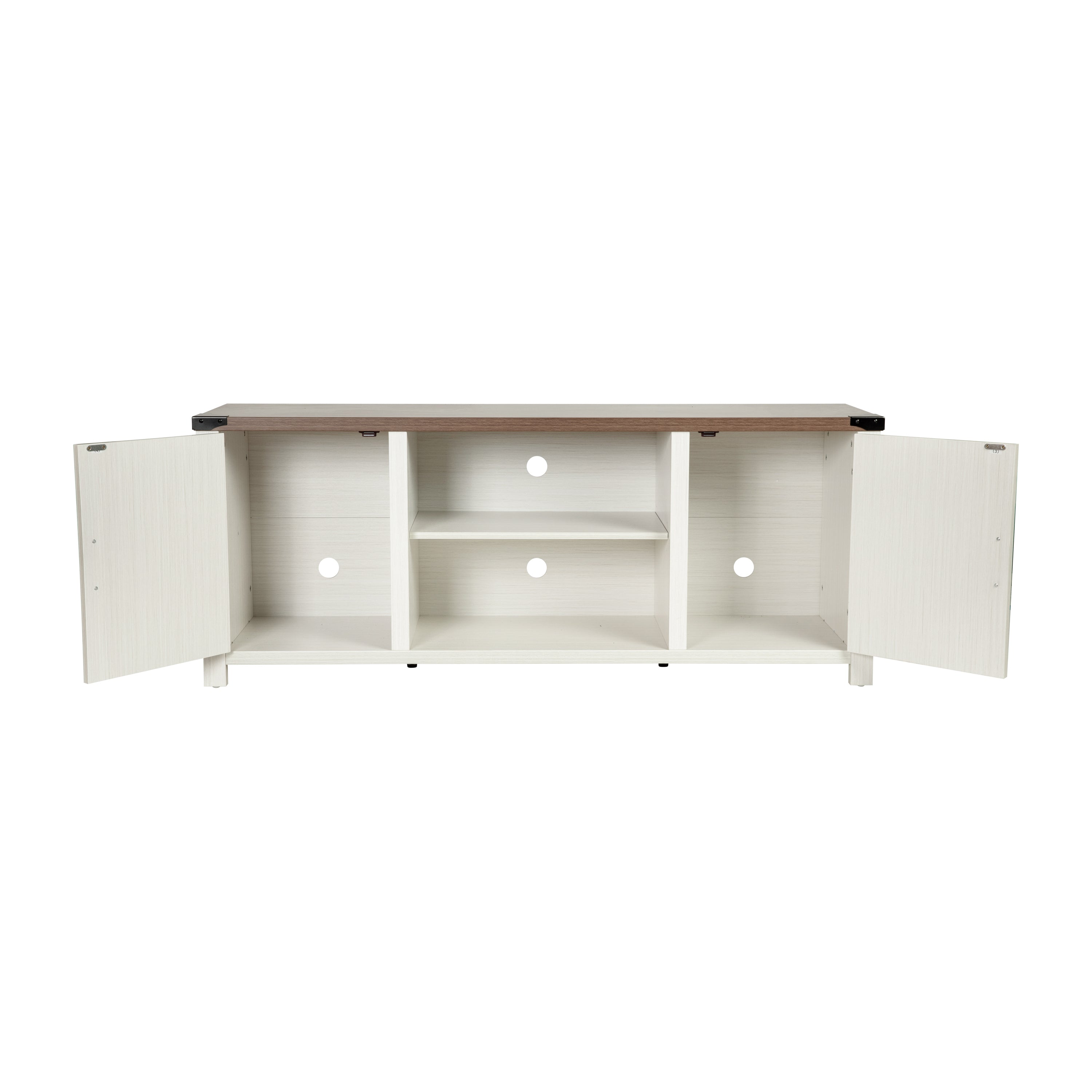 Charlotte Modern Farmhouse Barn Door TV Stand for TV's up to 65 Inches - 59 Inch Industrial Entertainment Center with Adjustable Shelf