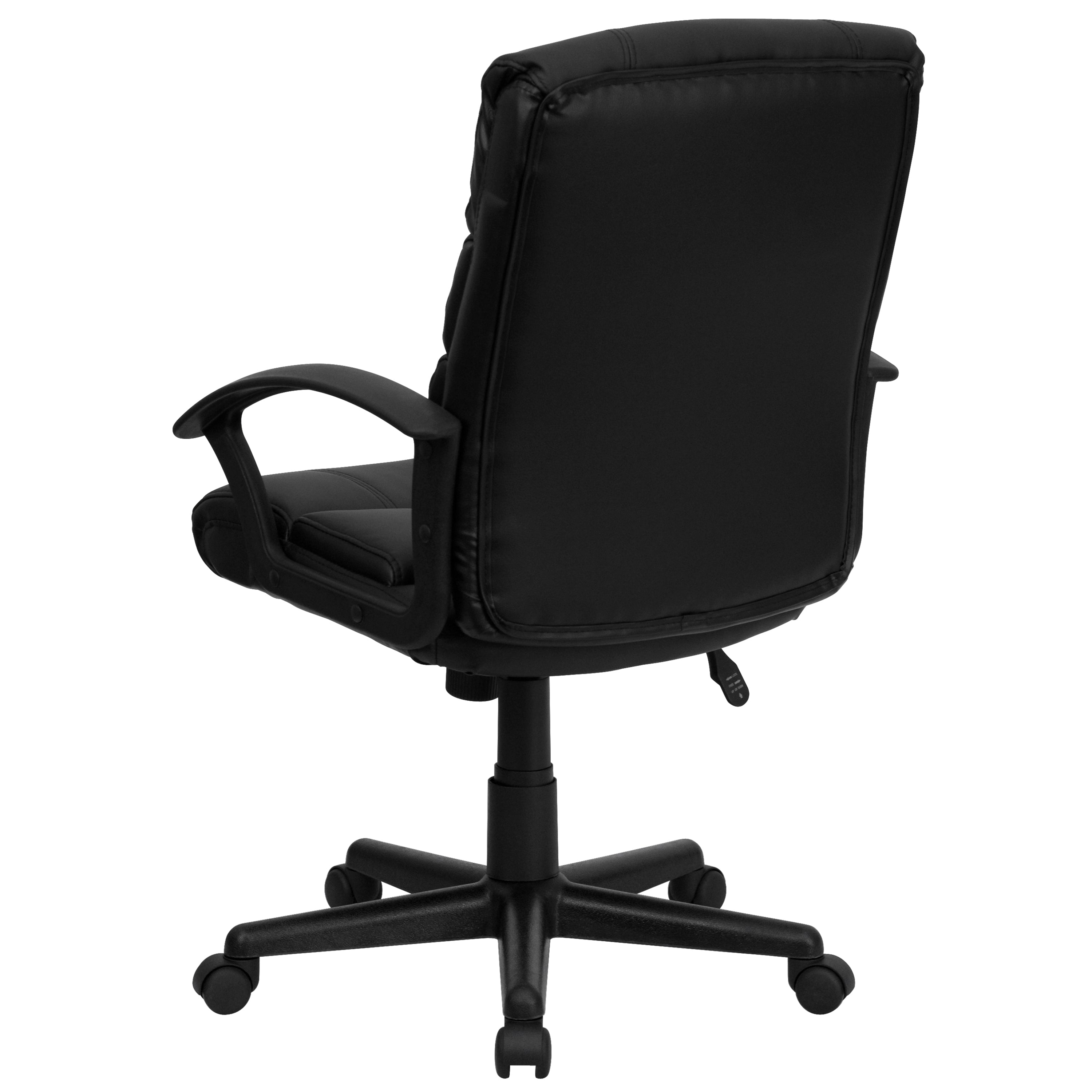 Mid-Back LeatherSoft Swivel Task Office Chair with Accent Divided Back and Arms