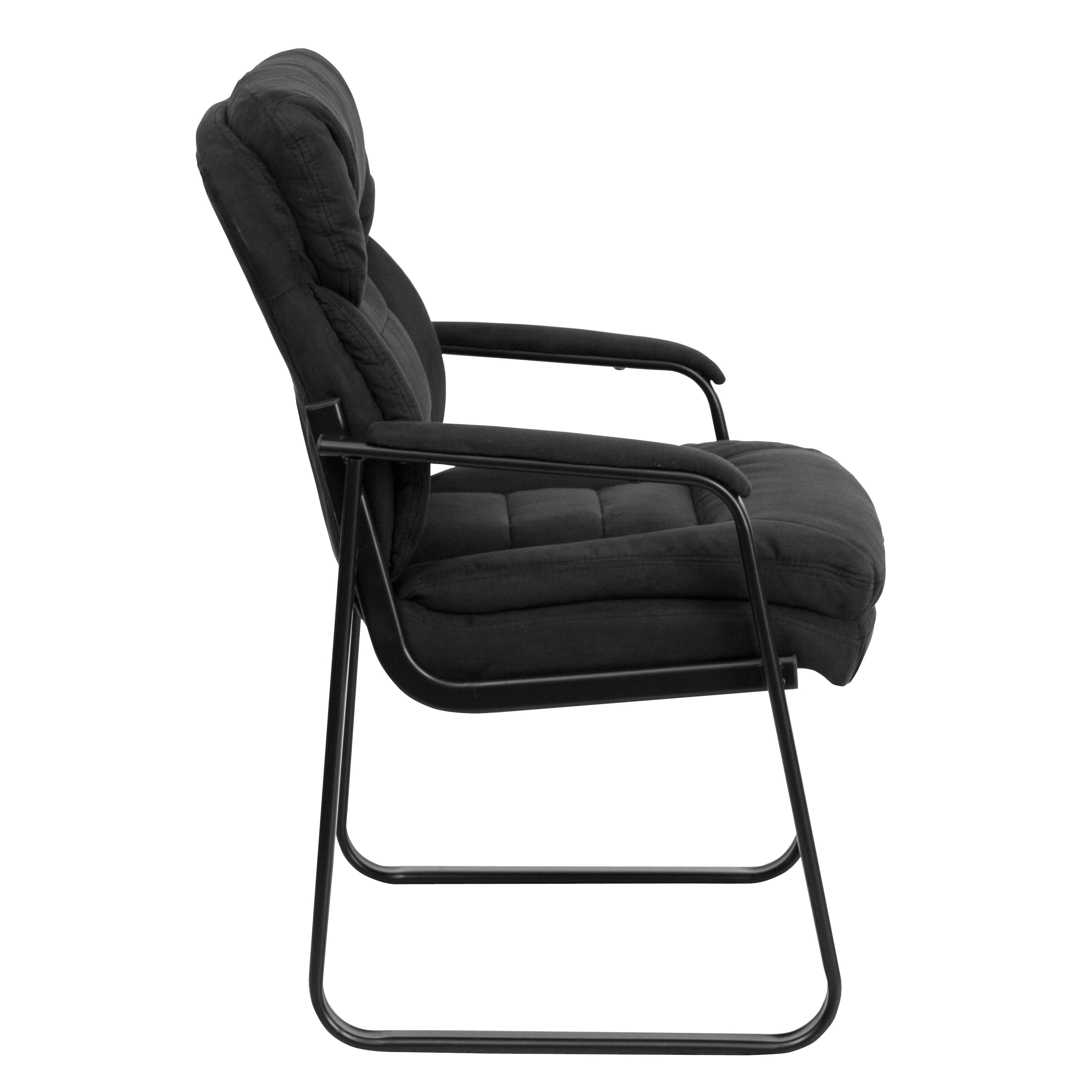 Executive Side Reception Chair with Lumbar Support and Sled Base