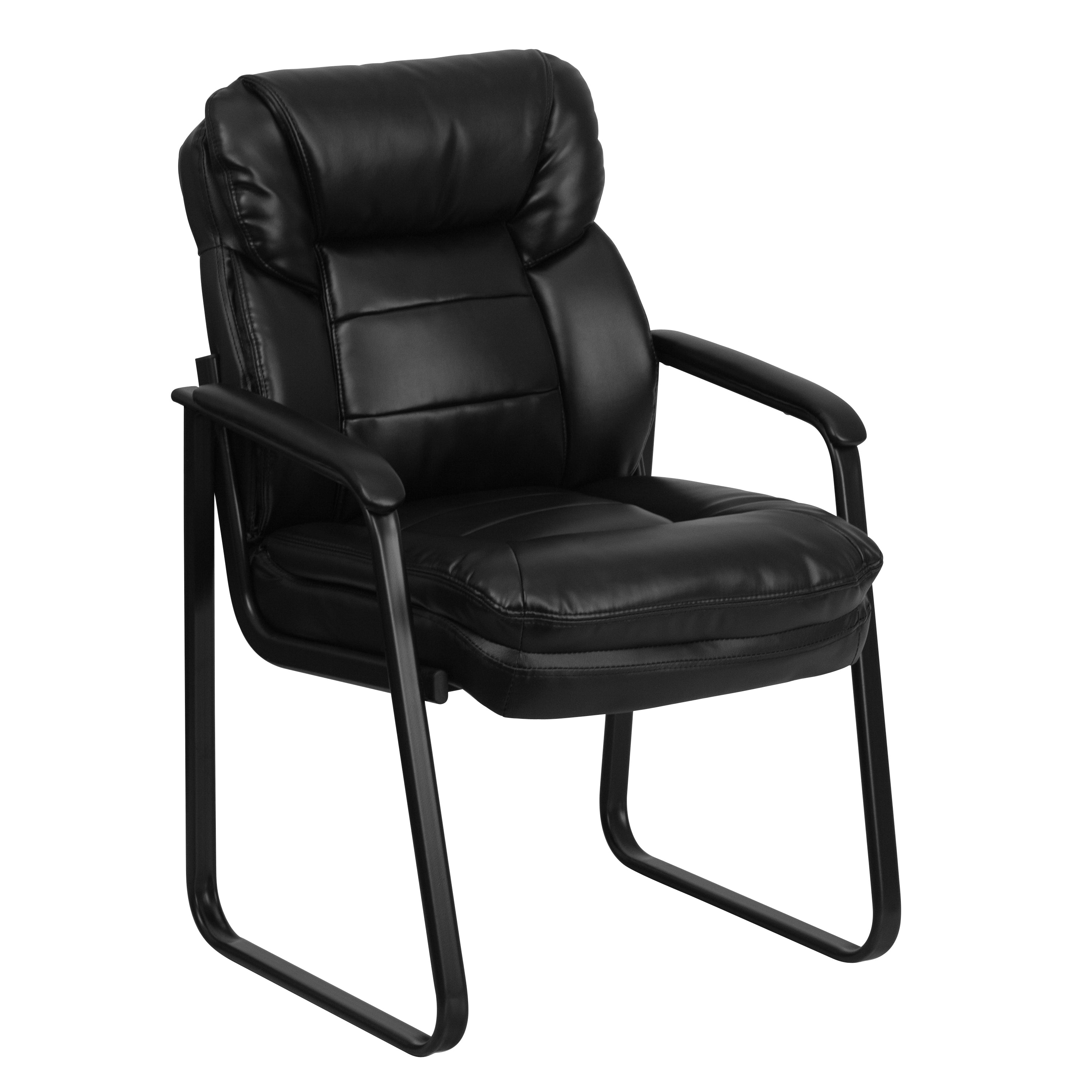 Executive Side Reception Chair with Lumbar Support and Sled Base