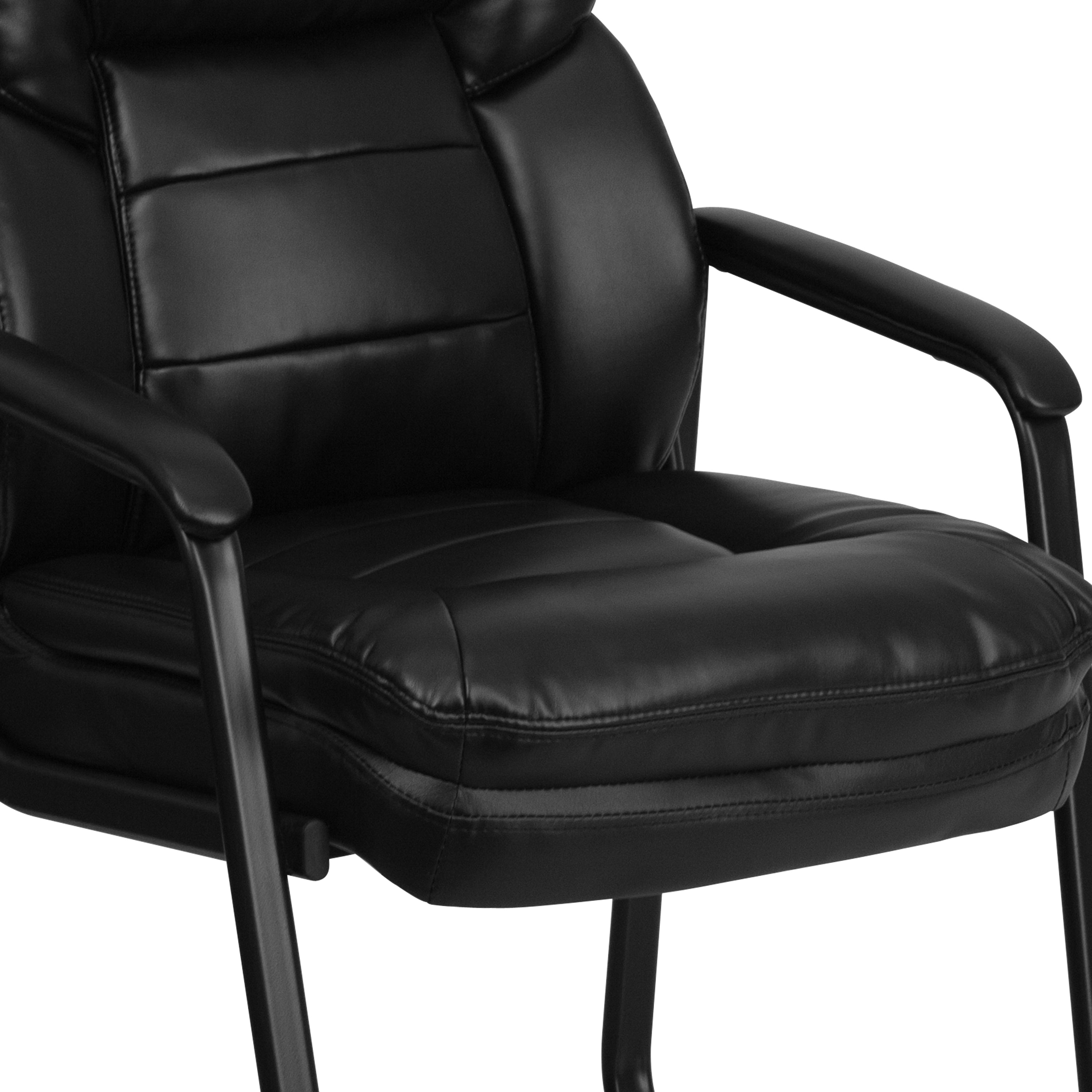 Executive Side Reception Chair with Lumbar Support and Sled Base-Office Chair-Flash Furniture-Wall2Wall Furnishings
