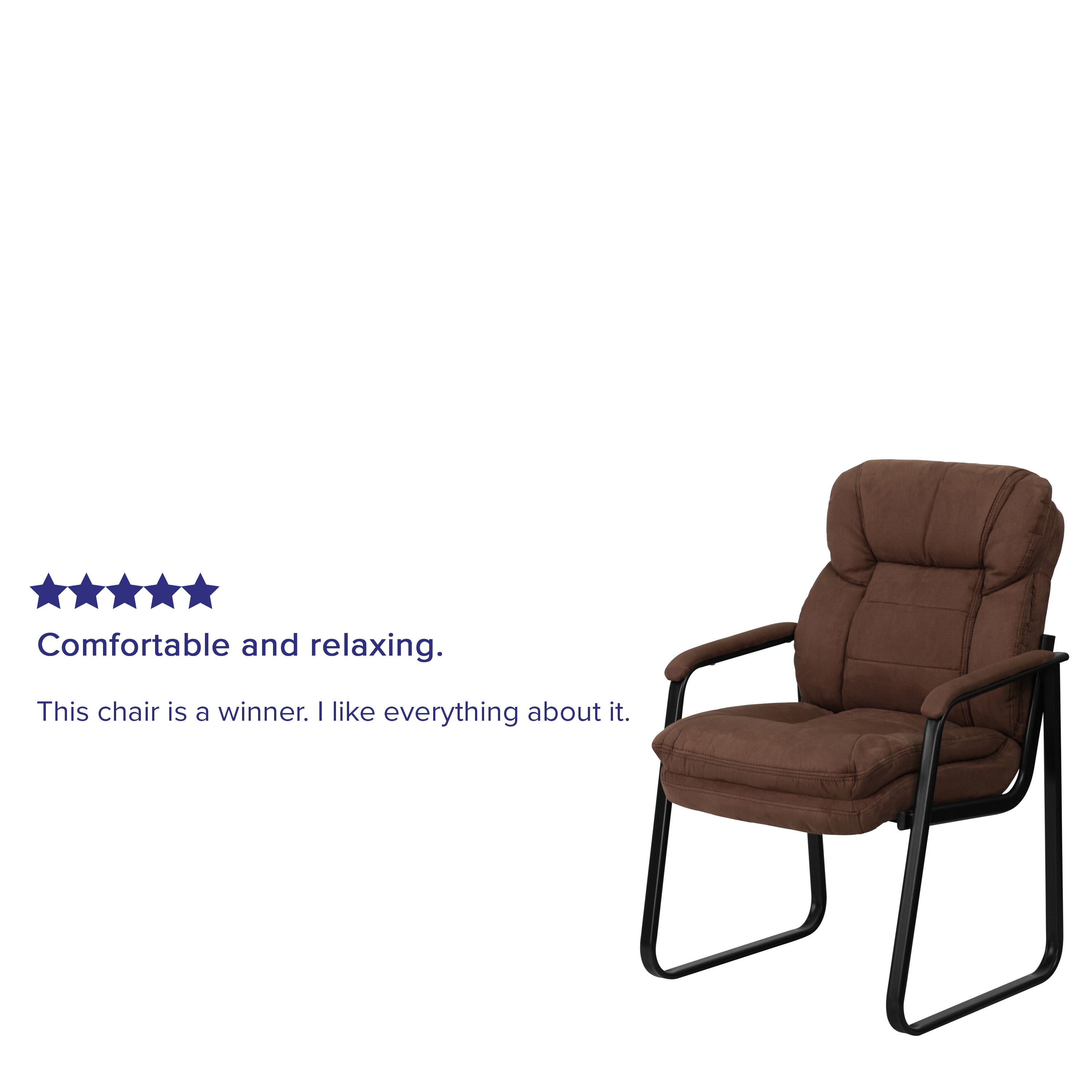 Executive Side Reception Chair with Lumbar Support and Sled Base