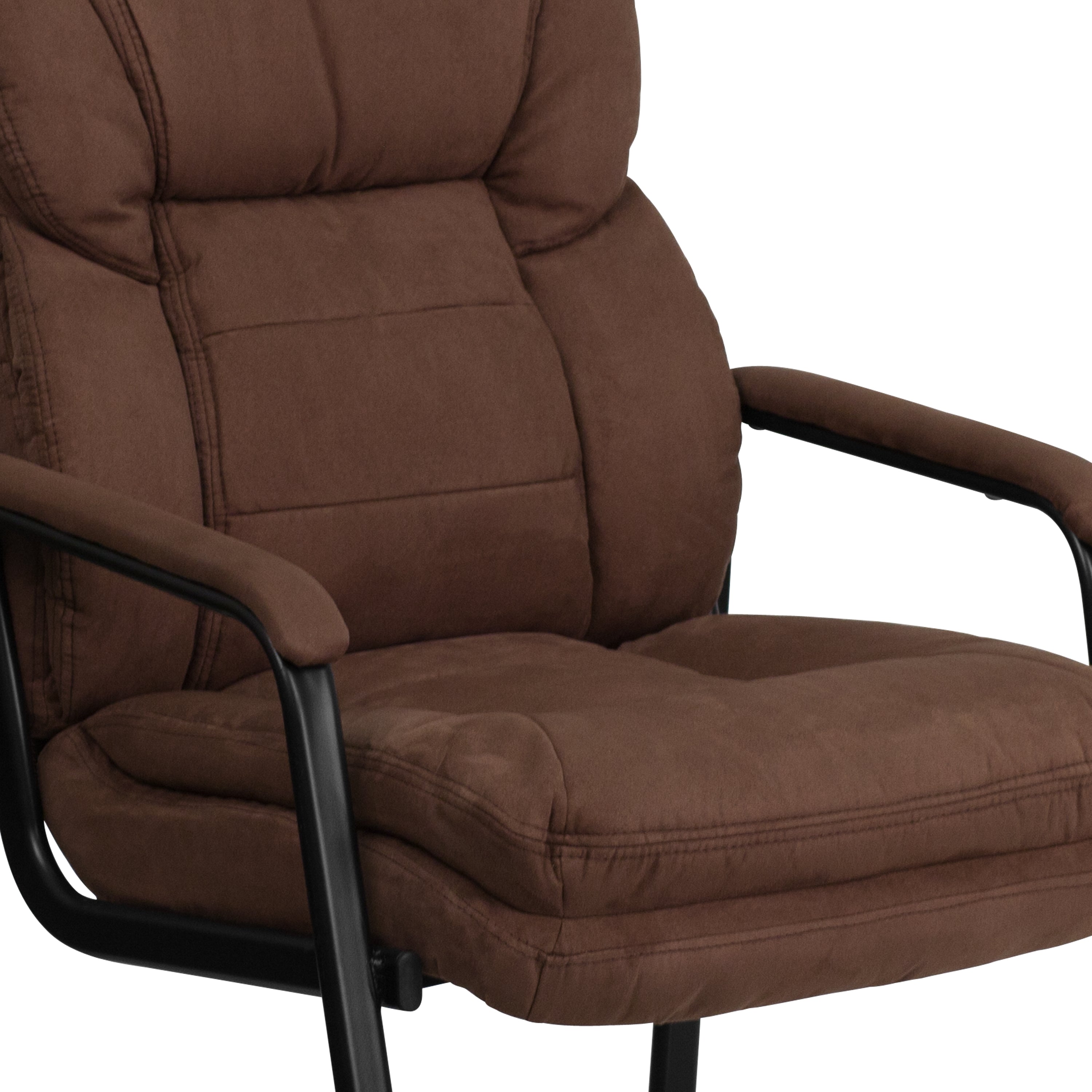 Executive Side Reception Chair with Lumbar Support and Sled Base