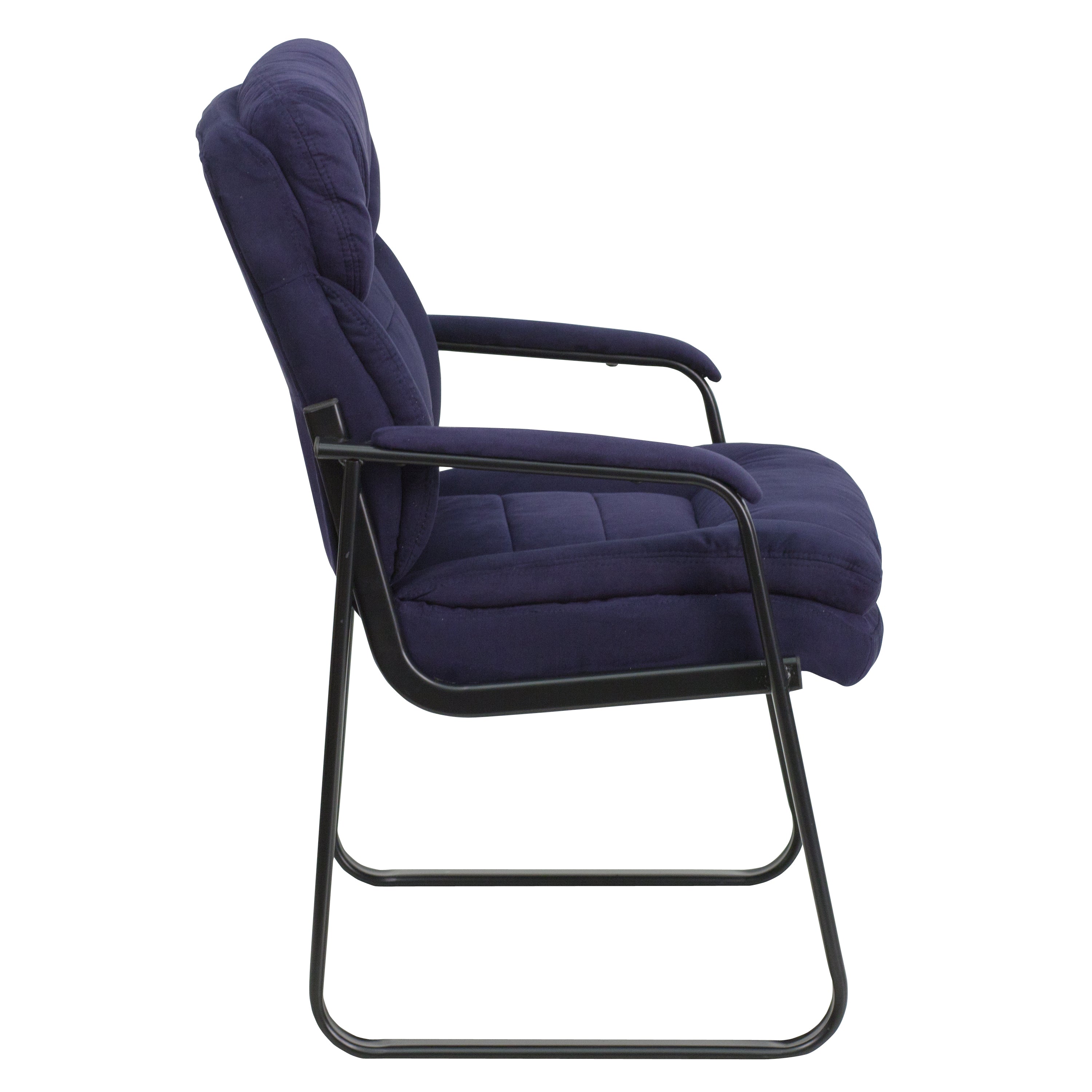 Executive Side Reception Chair with Lumbar Support and Sled Base