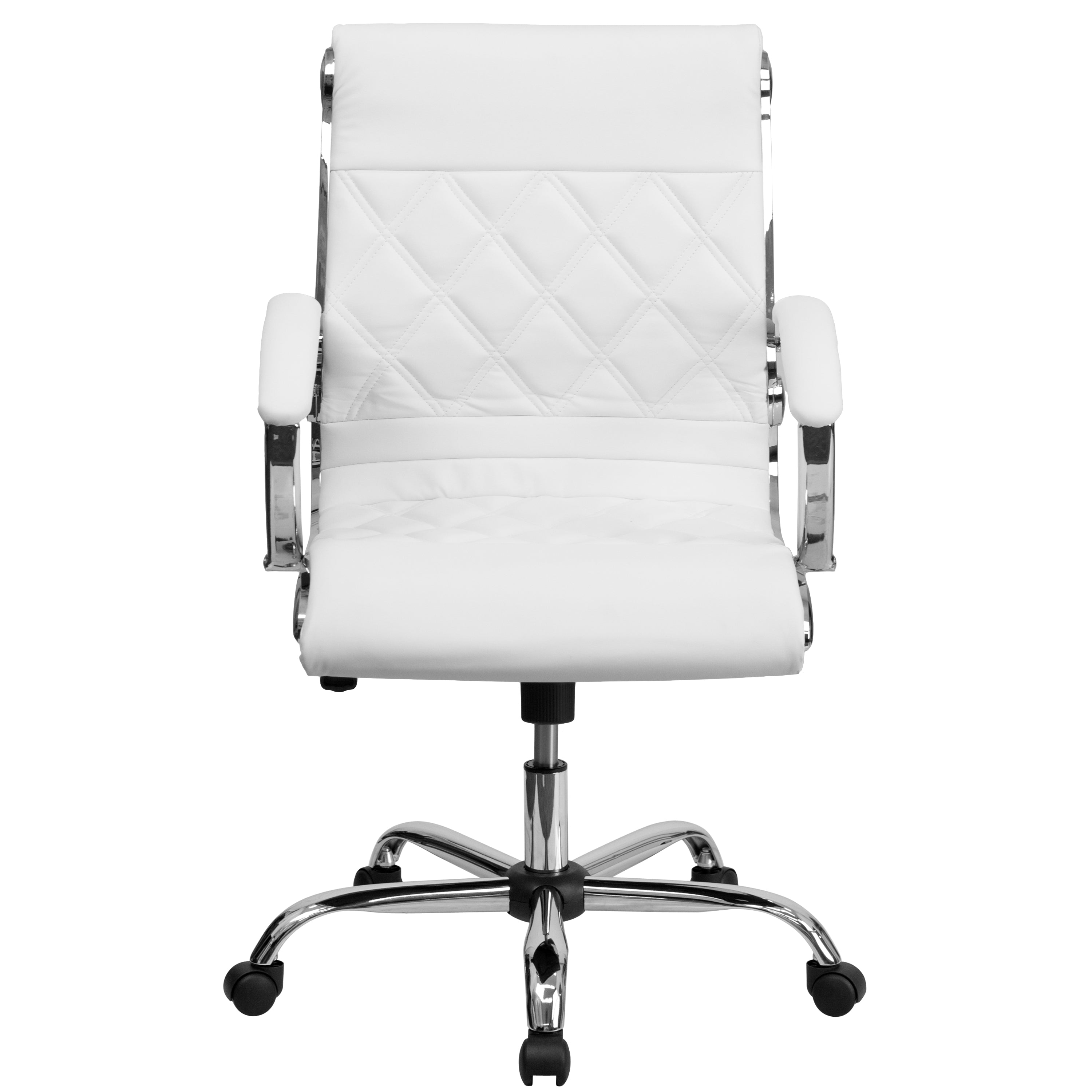 Mid-Back Designer LeatherSoftSoft Executive Swivel Office Chair with Chrome Base and Arms-Office Chair-Flash Furniture-Wall2Wall Furnishings