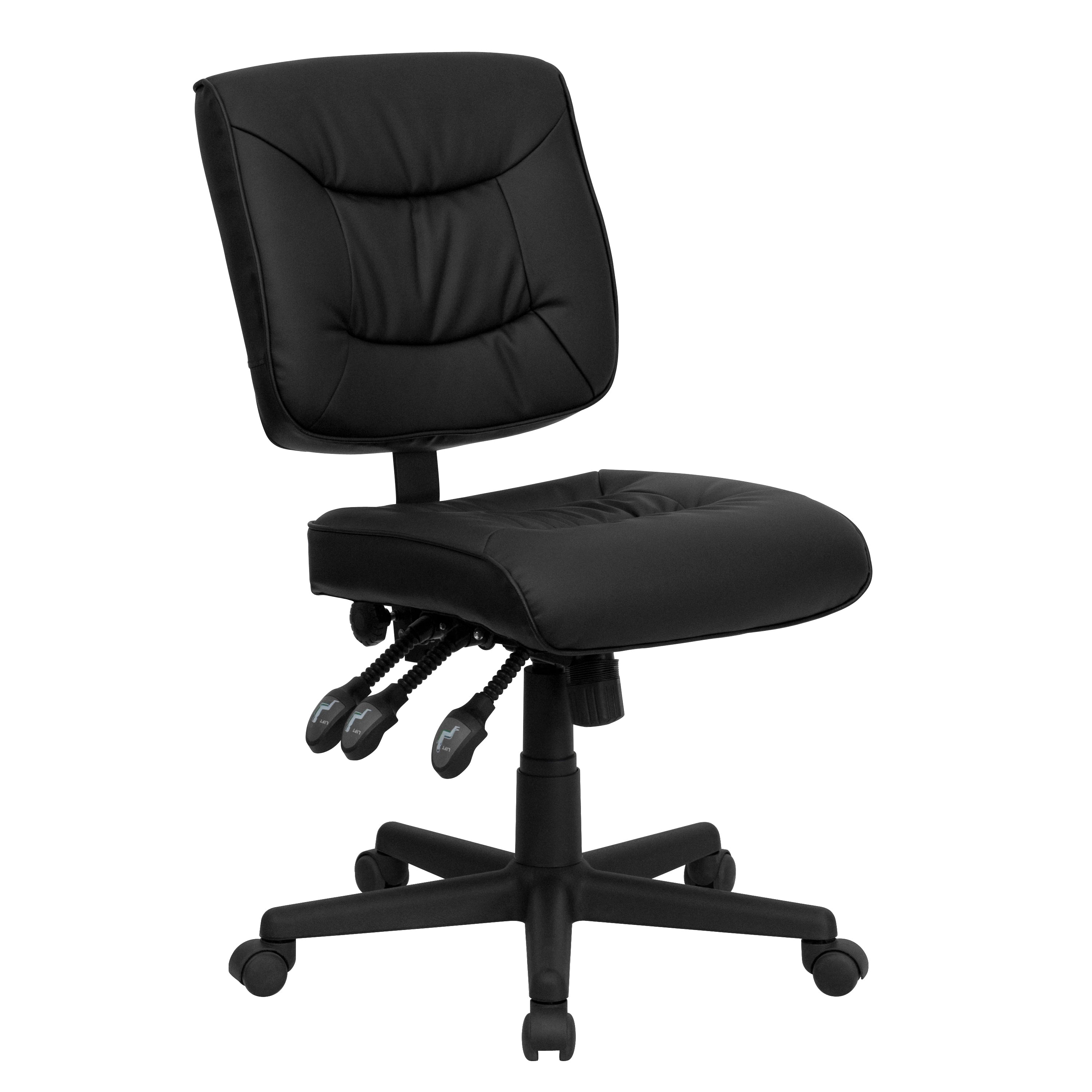 Mid-Back LeatherSoft Multifunction Swivel Ergonomic Task Office Chair-Office Chair-Flash Furniture-Wall2Wall Furnishings