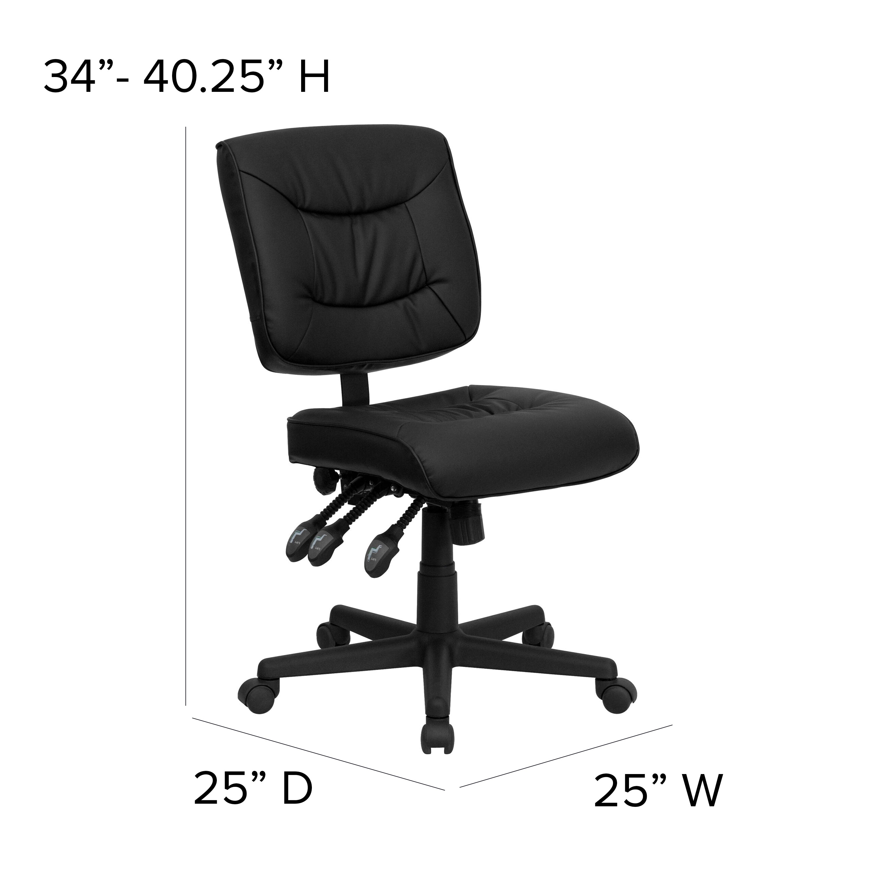 Mid-Back LeatherSoft Multifunction Swivel Ergonomic Task Office Chair