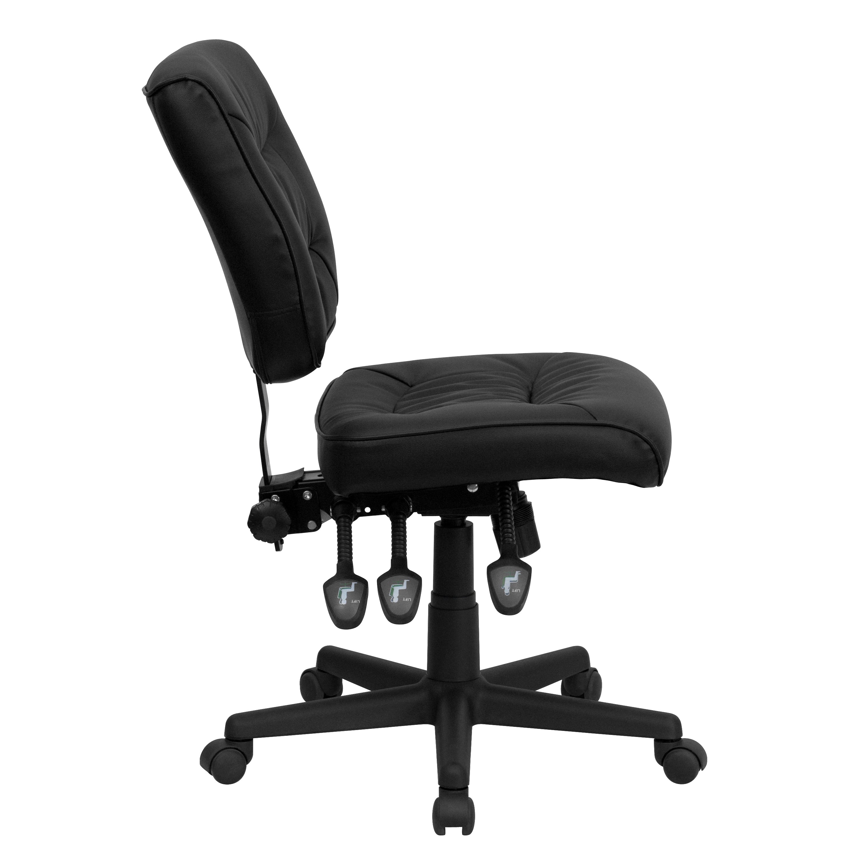 Mid-Back LeatherSoft Multifunction Swivel Ergonomic Task Office Chair