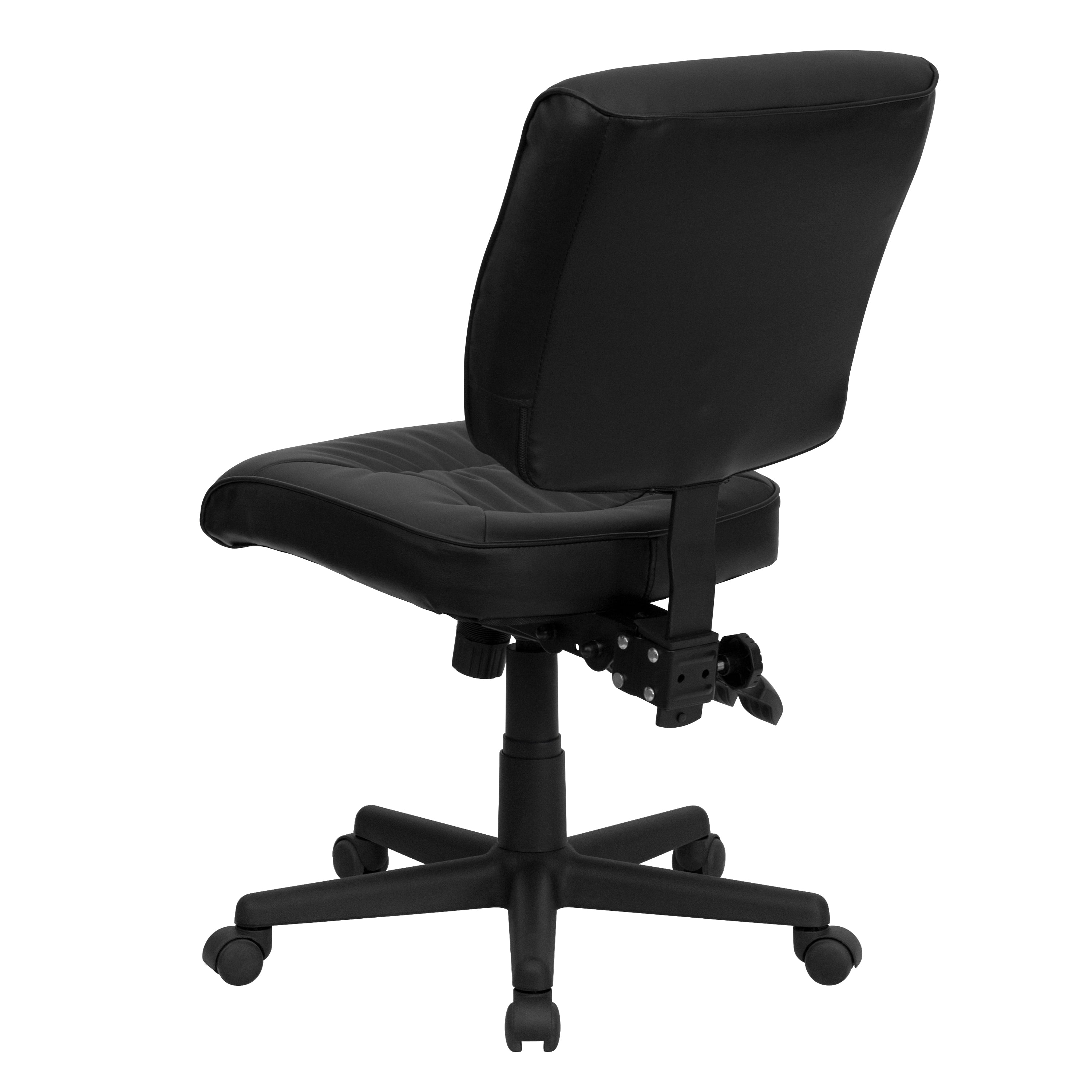 Mid-Back LeatherSoft Multifunction Swivel Ergonomic Task Office Chair-Office Chair-Flash Furniture-Wall2Wall Furnishings