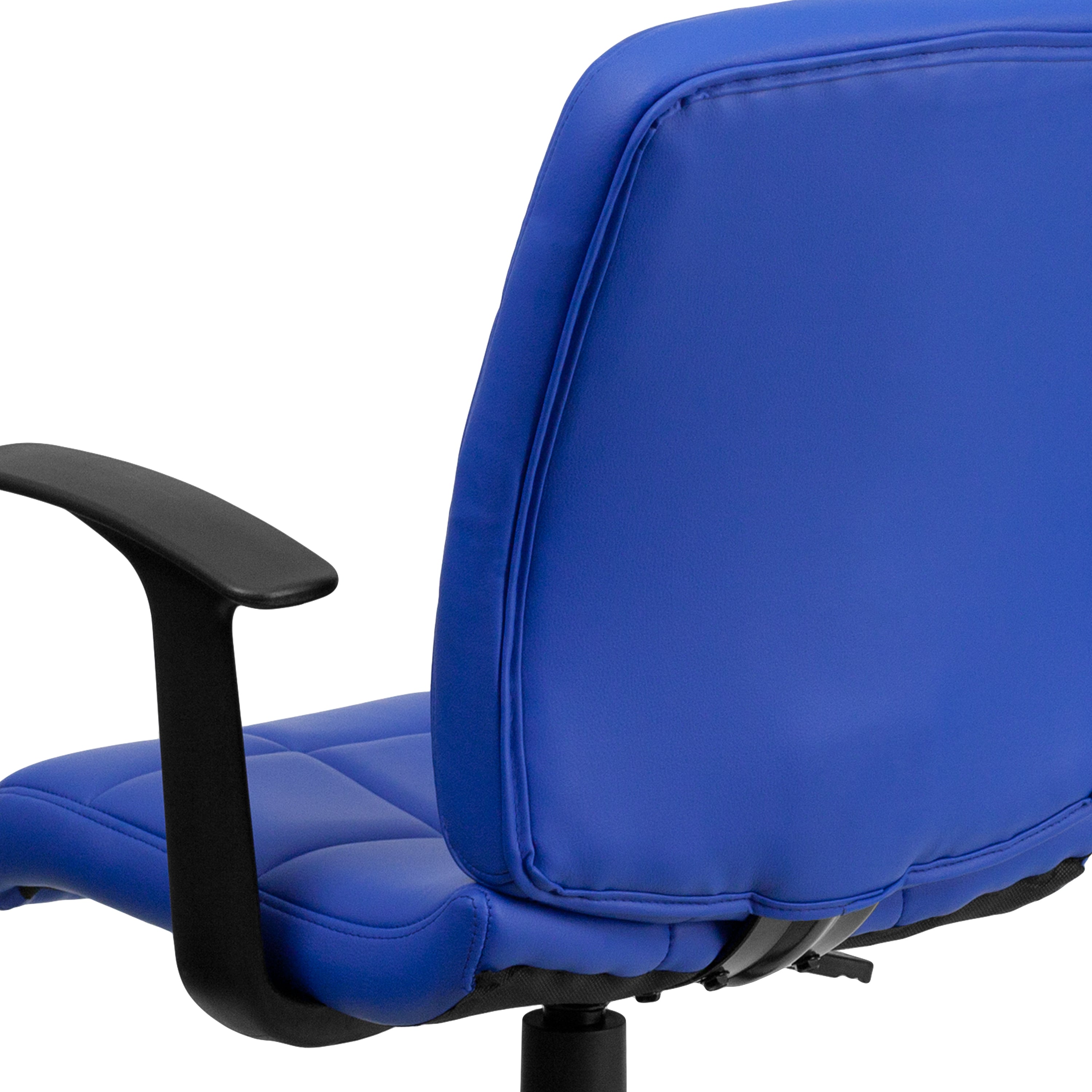 Mid-Back Quilted Vinyl Swivel Task Office Chair with Arms-Office Chair-Flash Furniture-Wall2Wall Furnishings