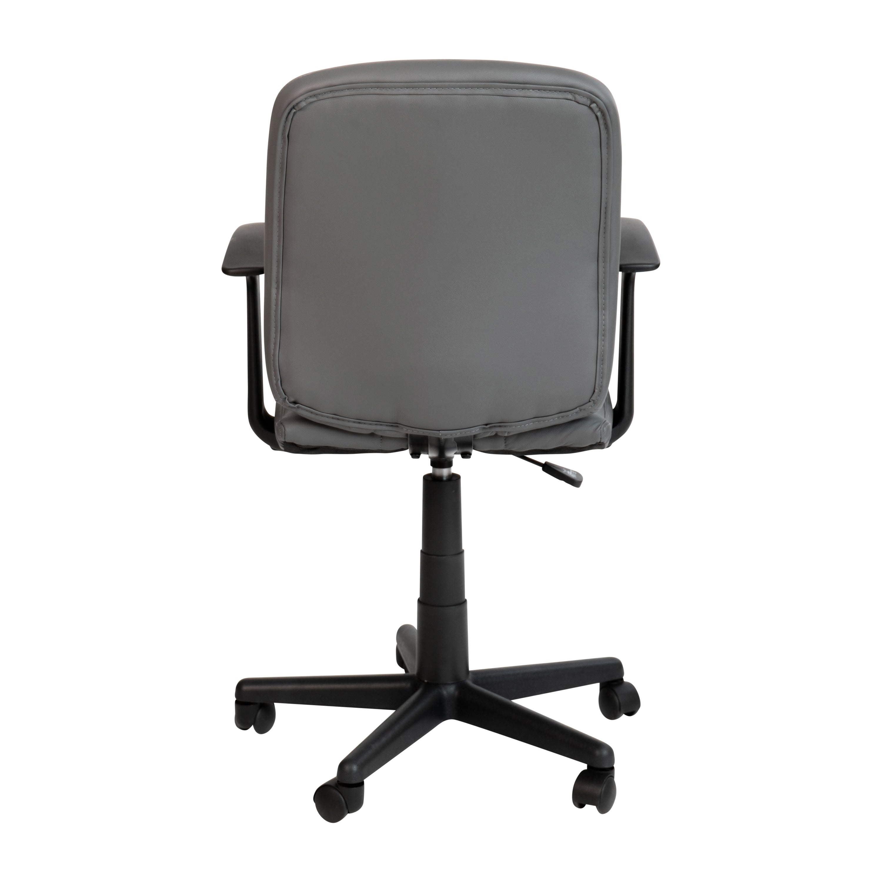 Mid-Back Quilted Vinyl Swivel Task Office Chair with Arms