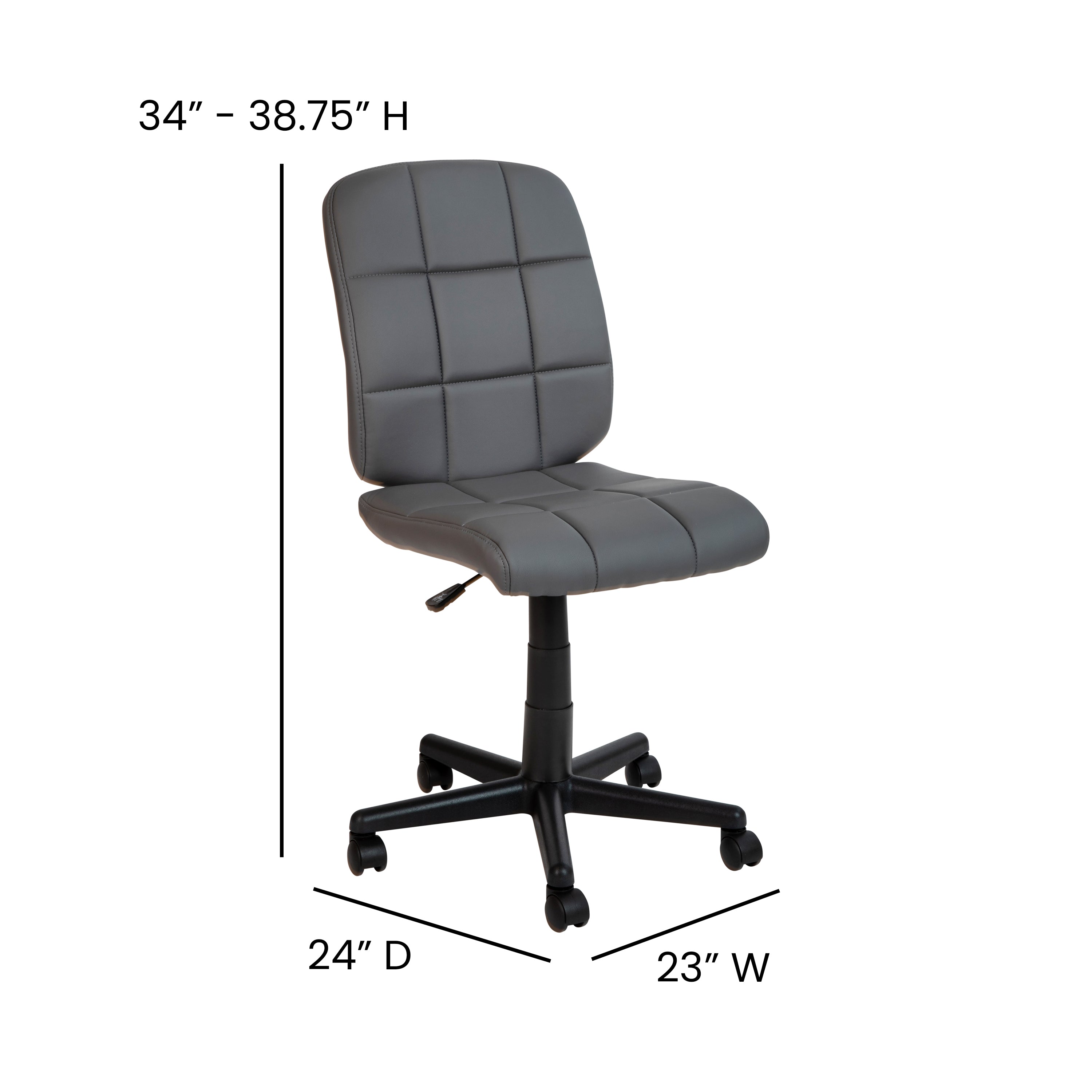 Mid-Back Quilted Vinyl Swivel Task Office Chair