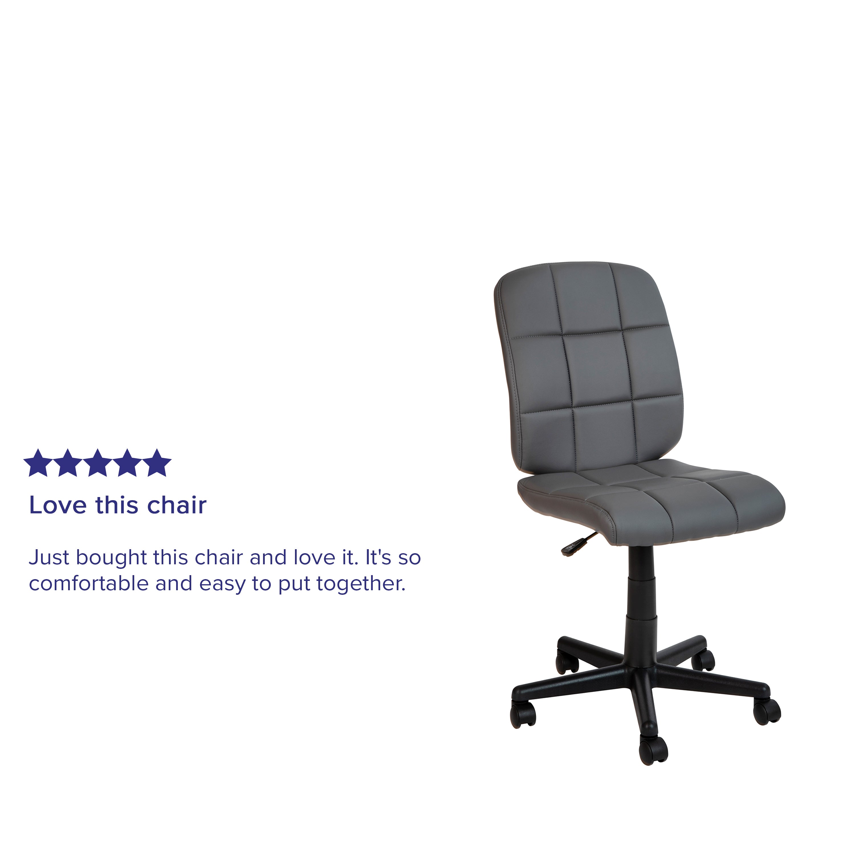 Mid-Back Quilted Vinyl Swivel Task Office Chair