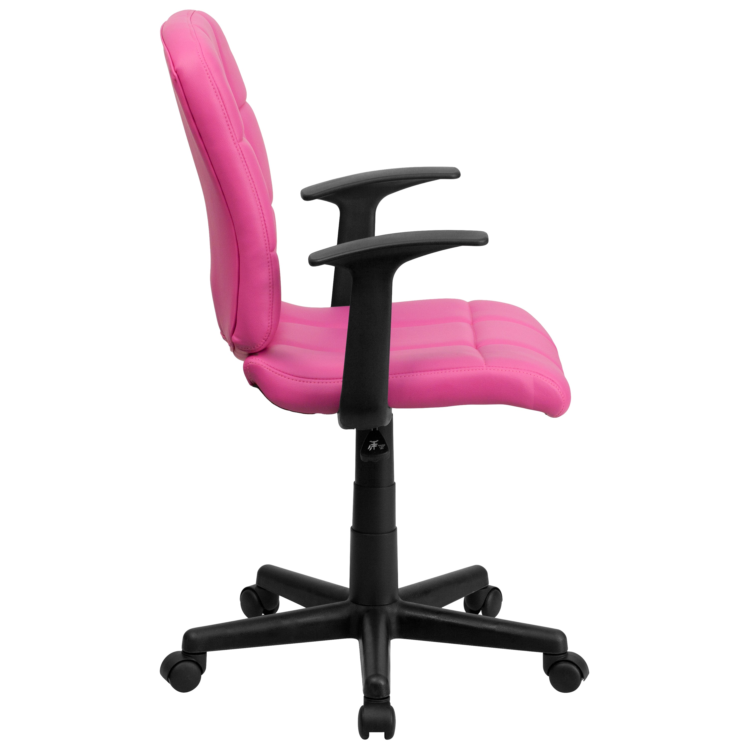 Mid-Back Quilted Vinyl Swivel Task Office Chair with Arms
