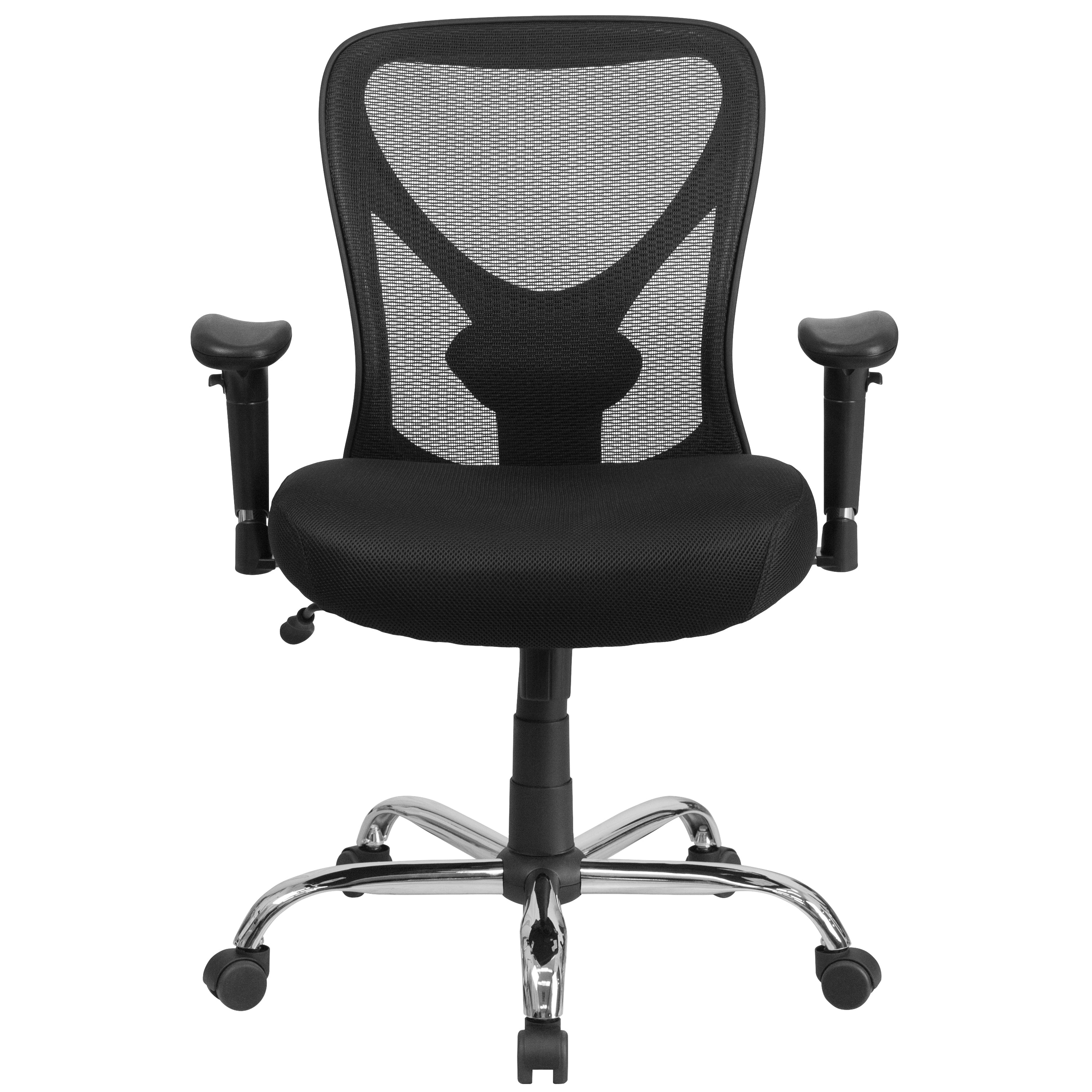 HERCULES Series Big & Tall 400 lb. Rated Mesh Swivel Ergonomic Task Office Chair with Height Adjustable Back and Arms-Big & Tall Office Chair-Flash Furniture-Wall2Wall Furnishings