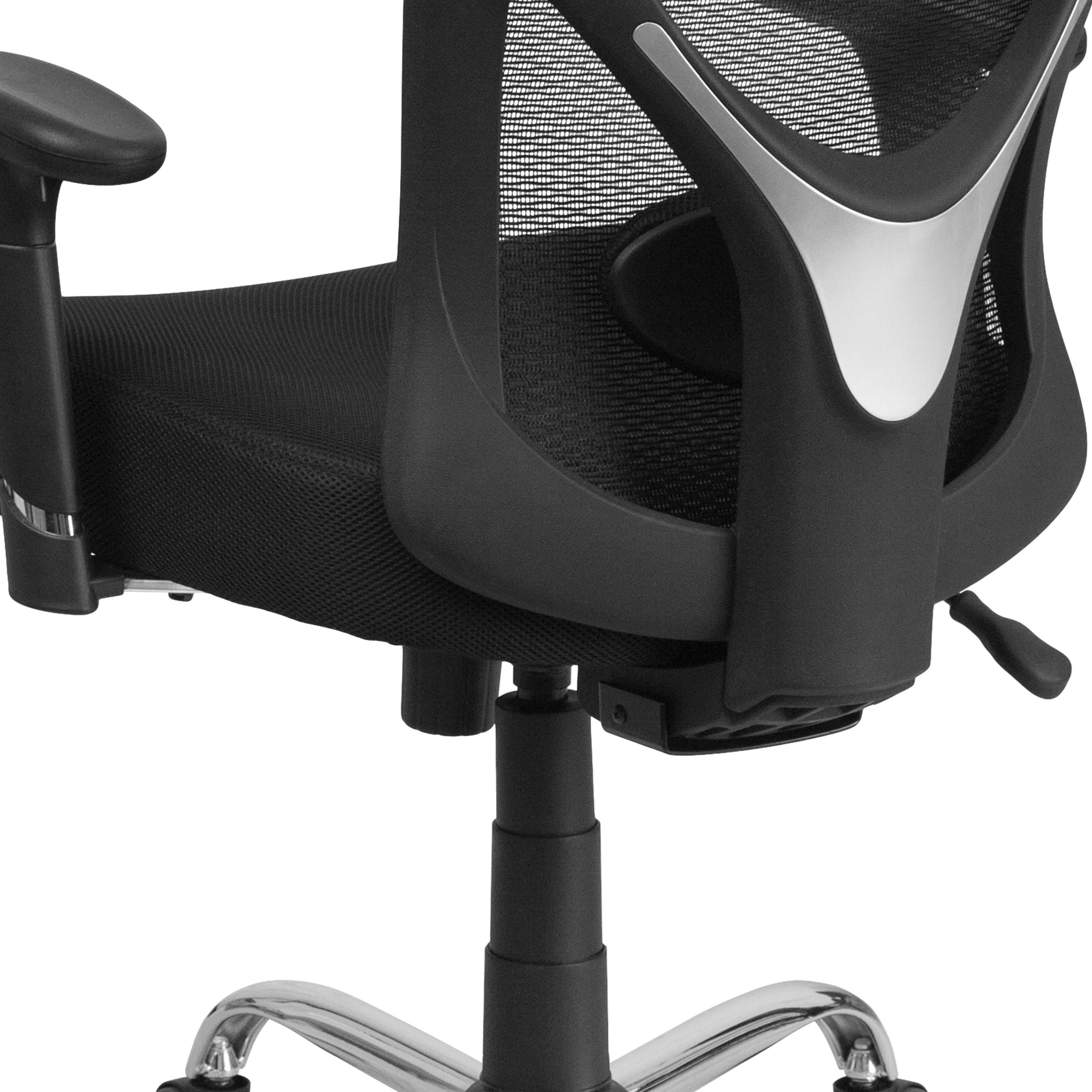 HERCULES Series Big & Tall 400 lb. Rated Mesh Swivel Ergonomic Task Office Chair with Height Adjustable Back and Arms-Big & Tall Office Chair-Flash Furniture-Wall2Wall Furnishings