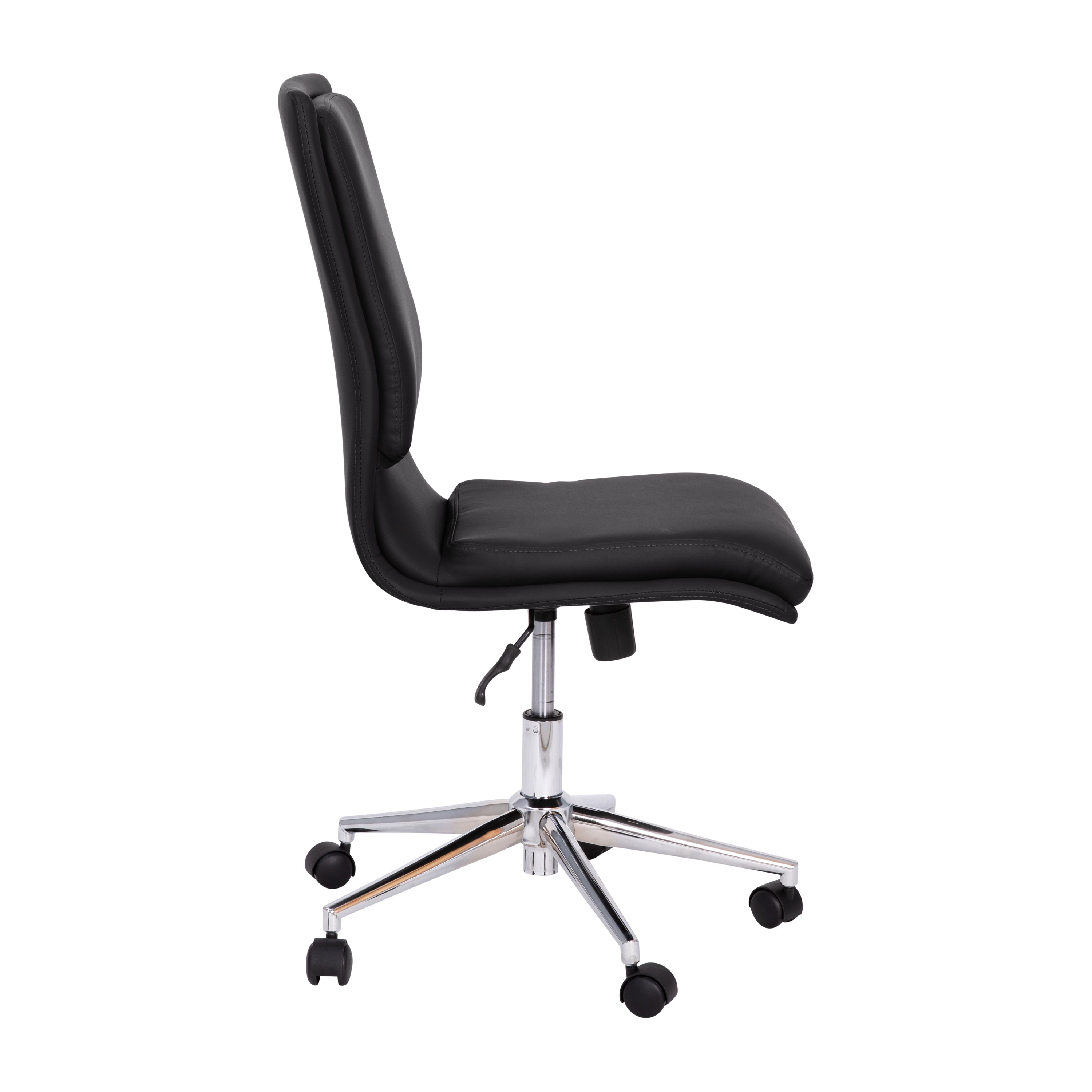 Madigan Mid-Back Armless Swivel Task Office Chair with Upholstery and Adjustable Metal Base