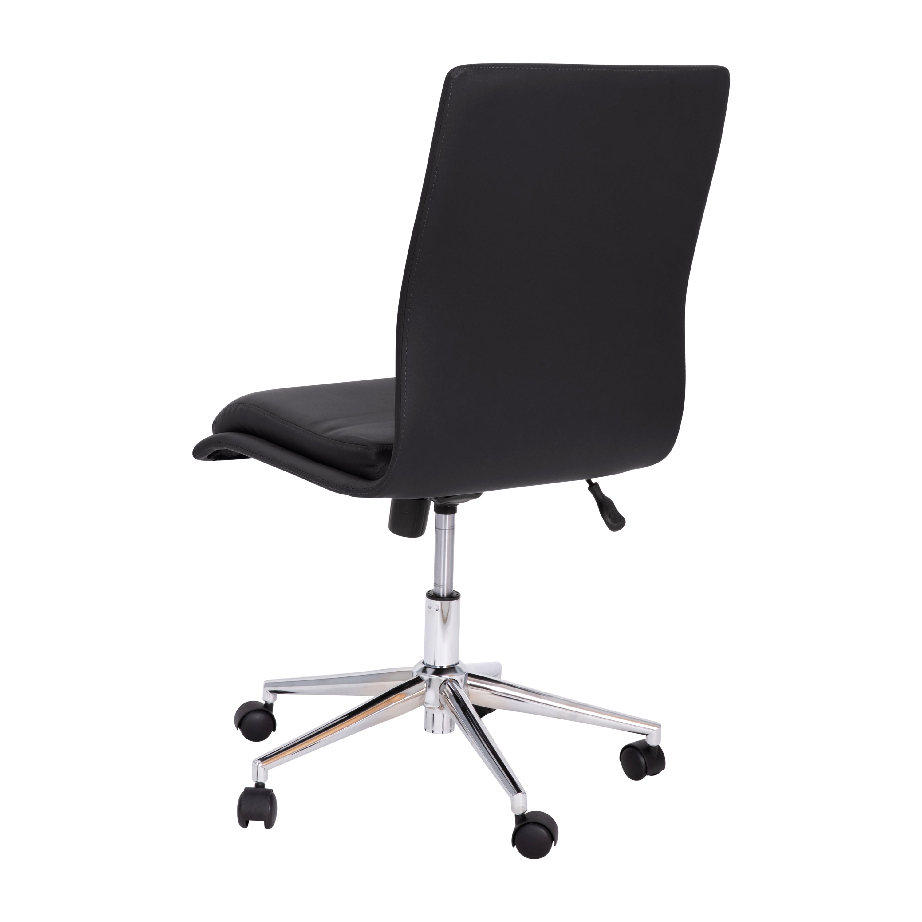 Madigan Mid-Back Armless Swivel Task Office Chair with Upholstery and Adjustable Metal Base