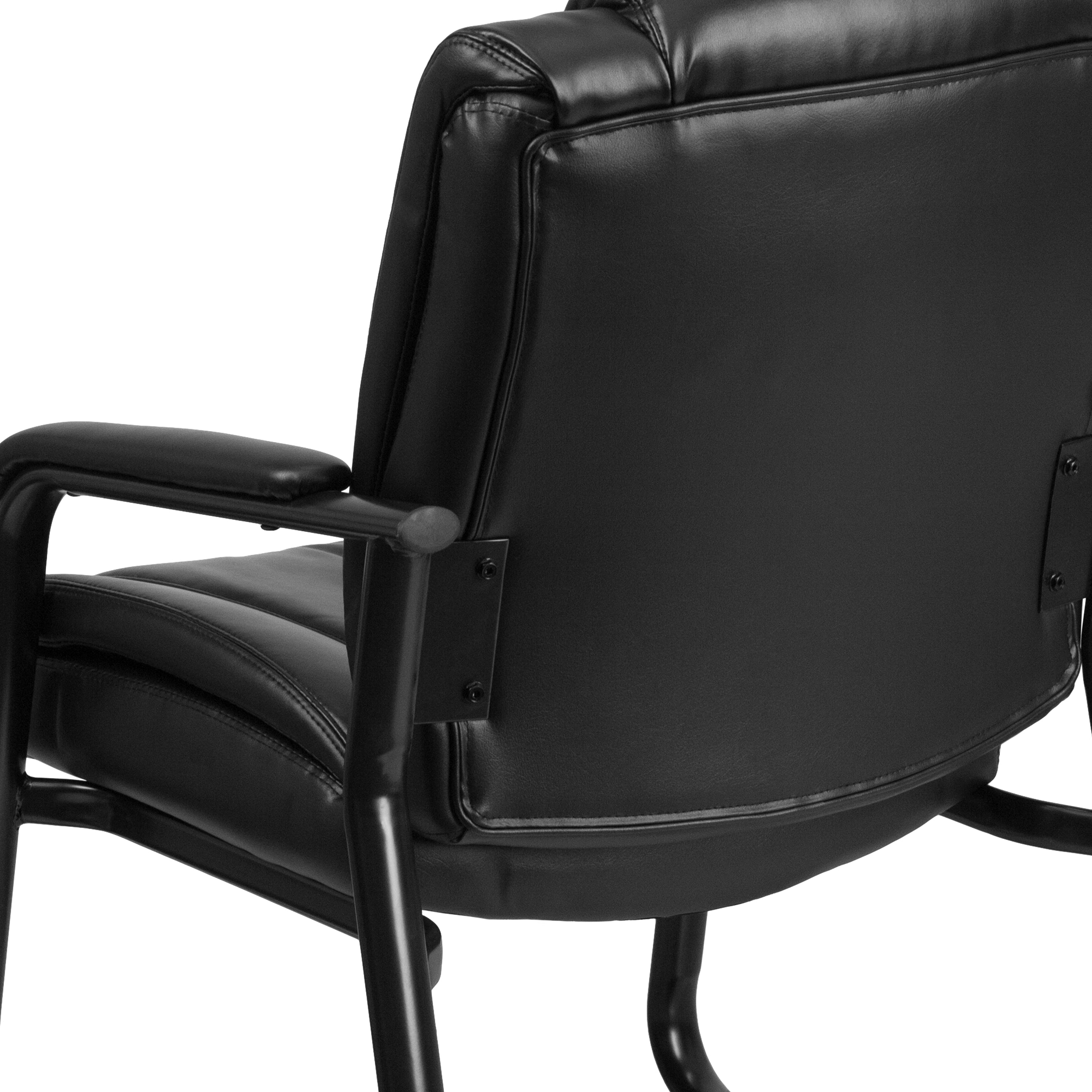 HERCULES Series Big & Tall 500 lb. Rated LeatherSoft Tufted Executive Side Reception Chair with Sled Base-Big & Tall Office Chair-Flash Furniture-Wall2Wall Furnishings