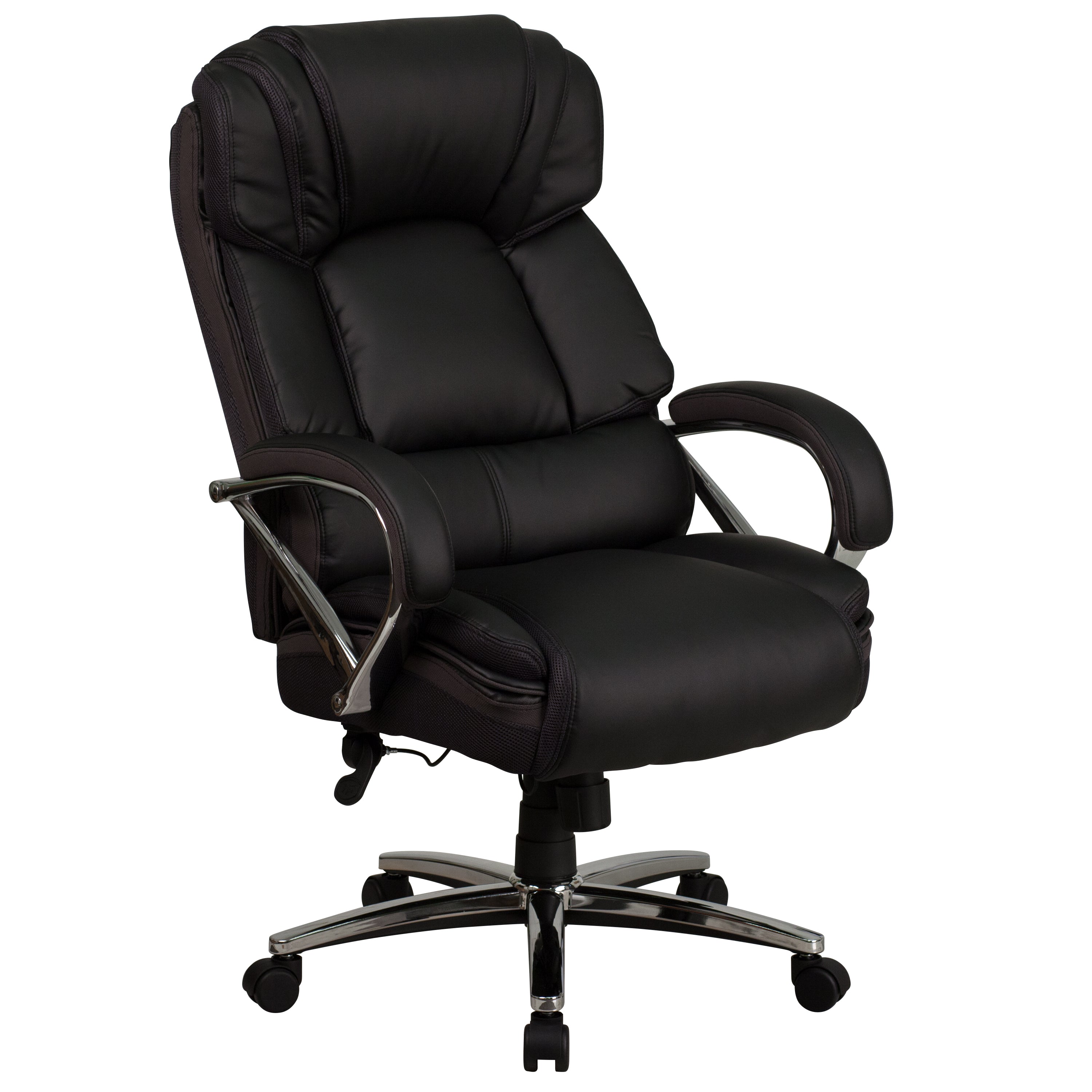 HERCULES Series Big & Tall 500 lb. Rated LeatherSoft Executive Swivel Ergonomic Office Chair with Chrome Base and Arms-Big & Tall Office Chair-Flash Furniture-Wall2Wall Furnishings