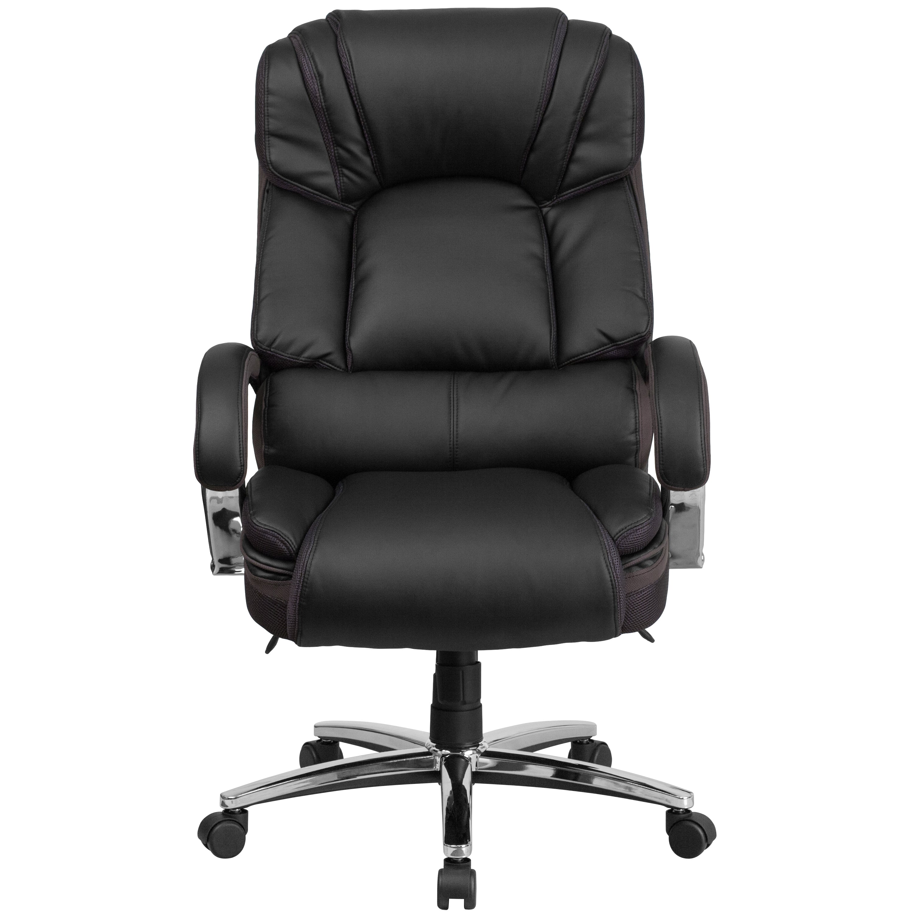 HERCULES Series Big & Tall 500 lb. Rated LeatherSoft Executive Swivel Ergonomic Office Chair with Chrome Base and Arms-Big & Tall Office Chair-Flash Furniture-Wall2Wall Furnishings