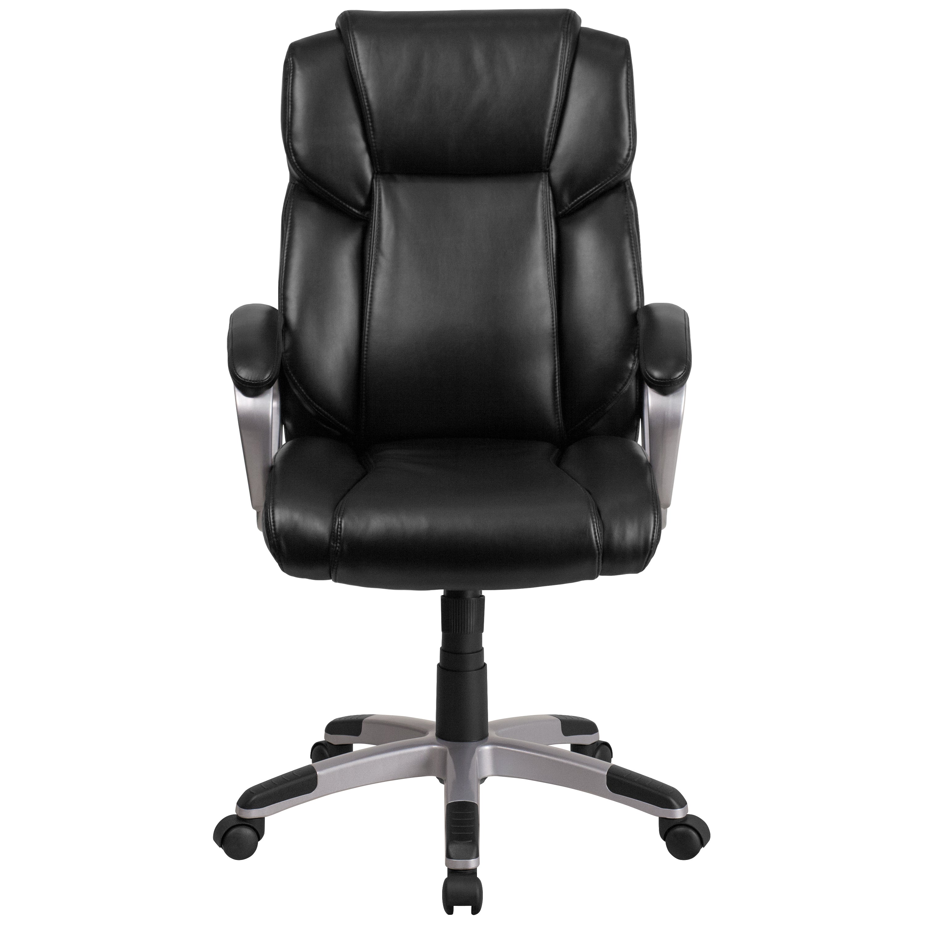 Mid-Back LeatherSoftSoft Executive Swivel Office Chair with Padded Arms
