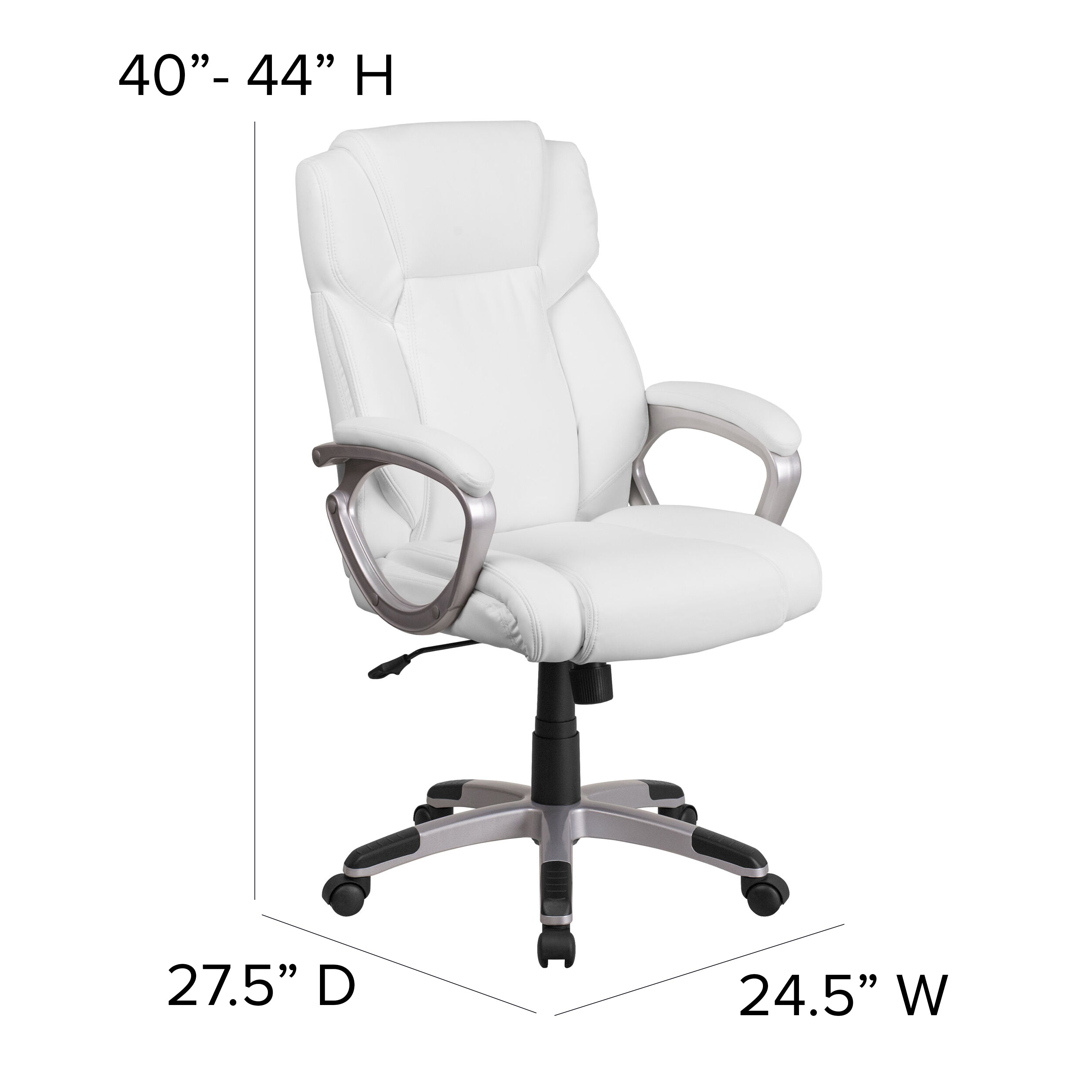 Mid-Back LeatherSoftSoft Executive Swivel Office Chair with Padded Arms