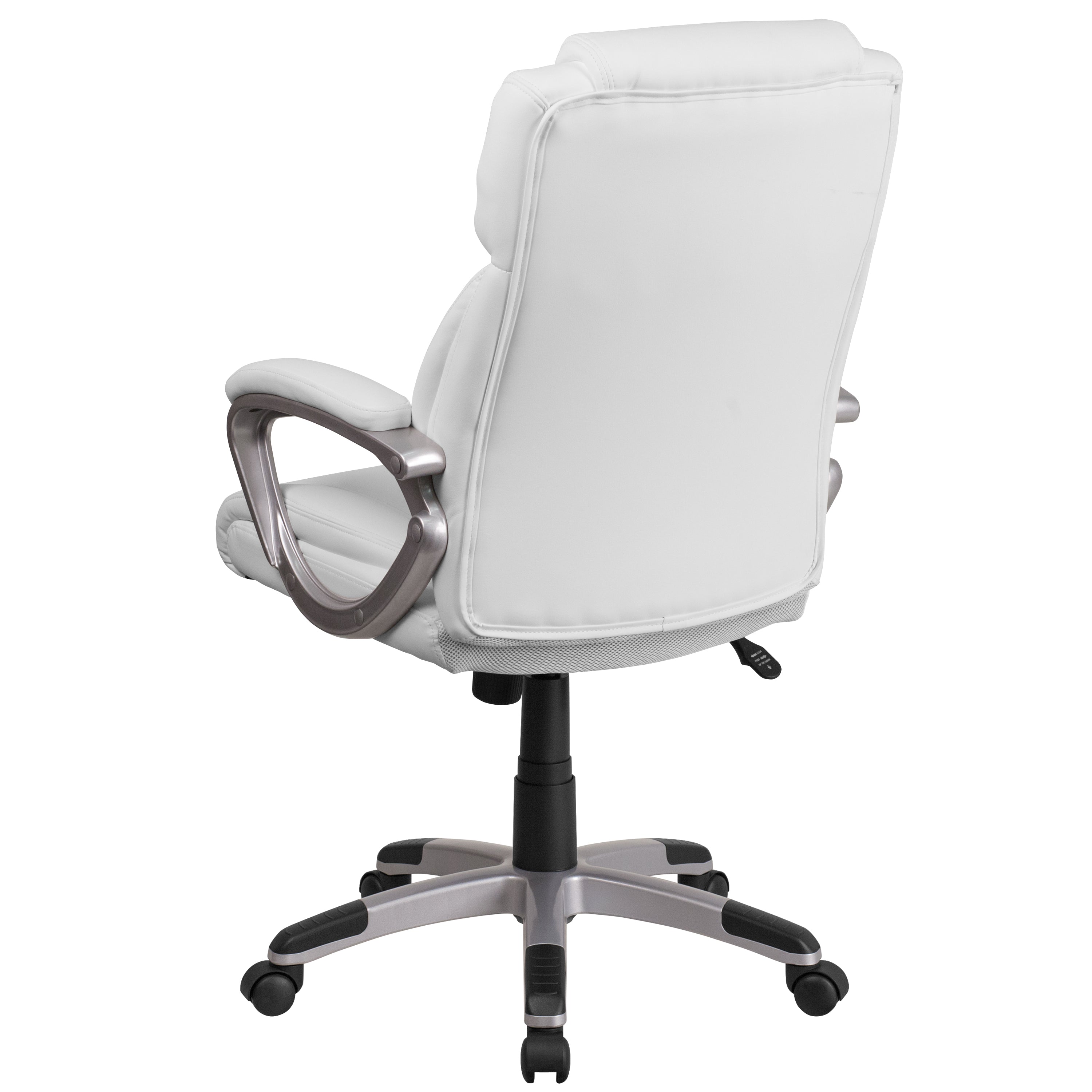 Mid-Back LeatherSoftSoft Executive Swivel Office Chair with Padded Arms-Office Chair-Flash Furniture-Wall2Wall Furnishings