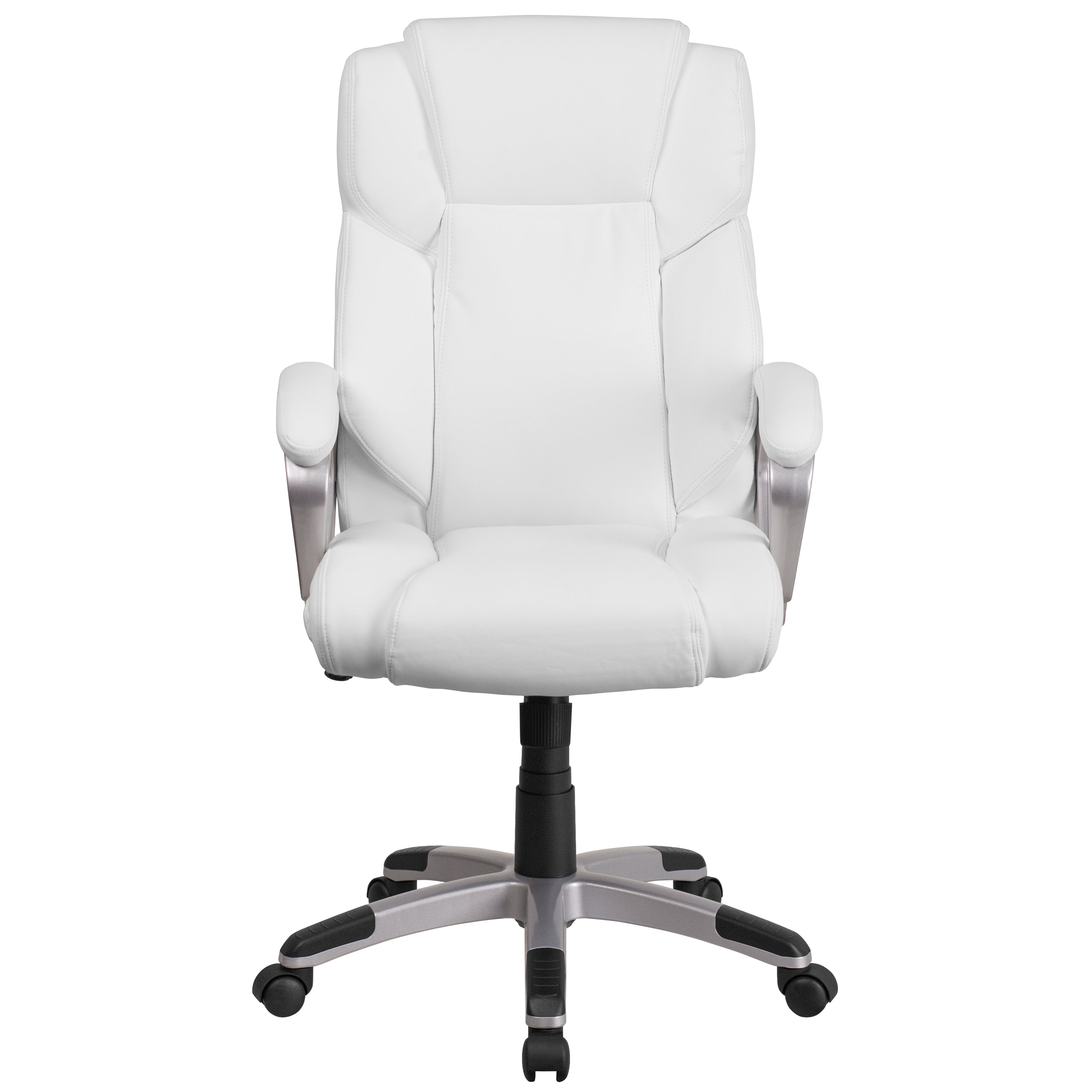 Mid-Back LeatherSoftSoft Executive Swivel Office Chair with Padded Arms
