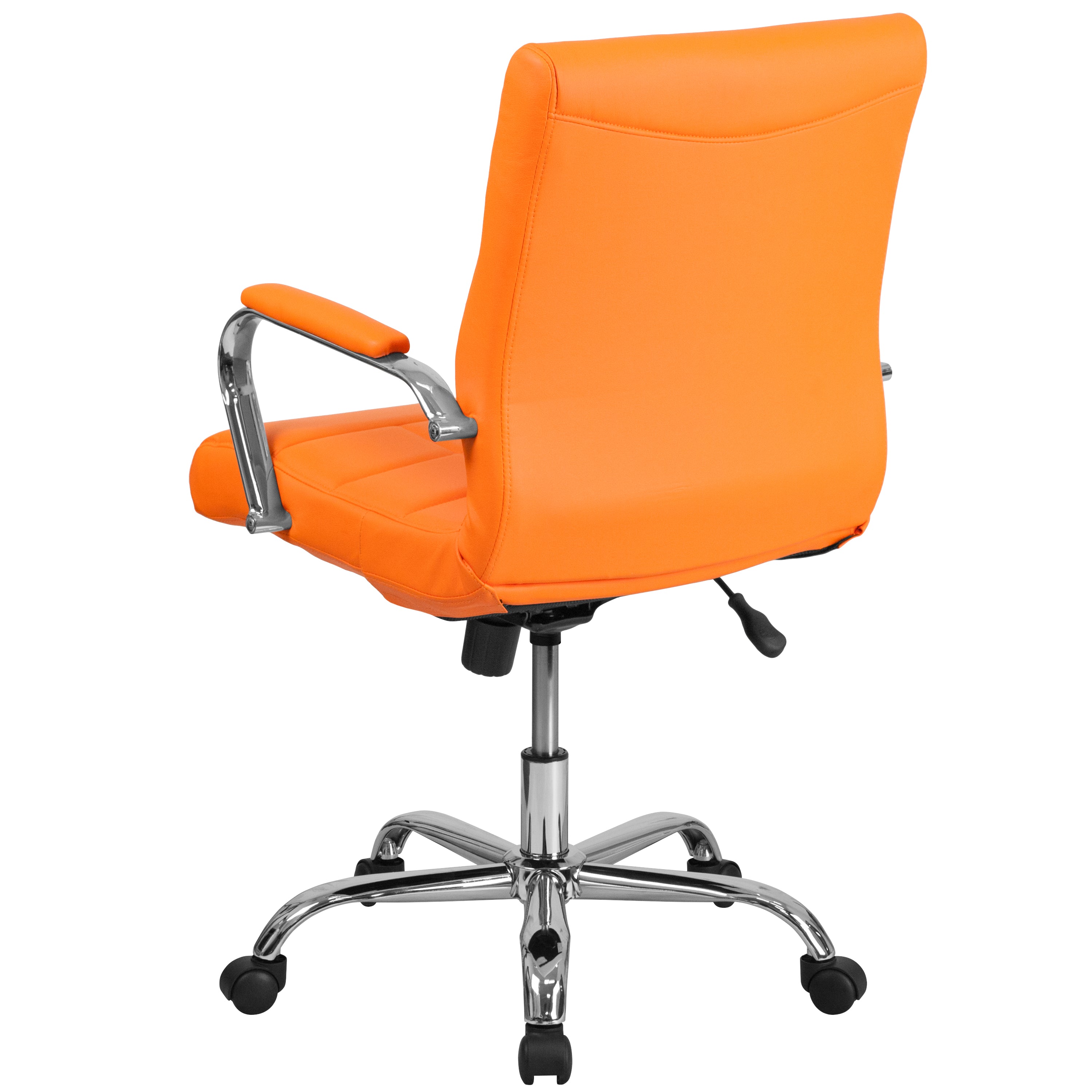 Mid-Back Vinyl Executive Swivel Office Chair with Chrome Base and Arms