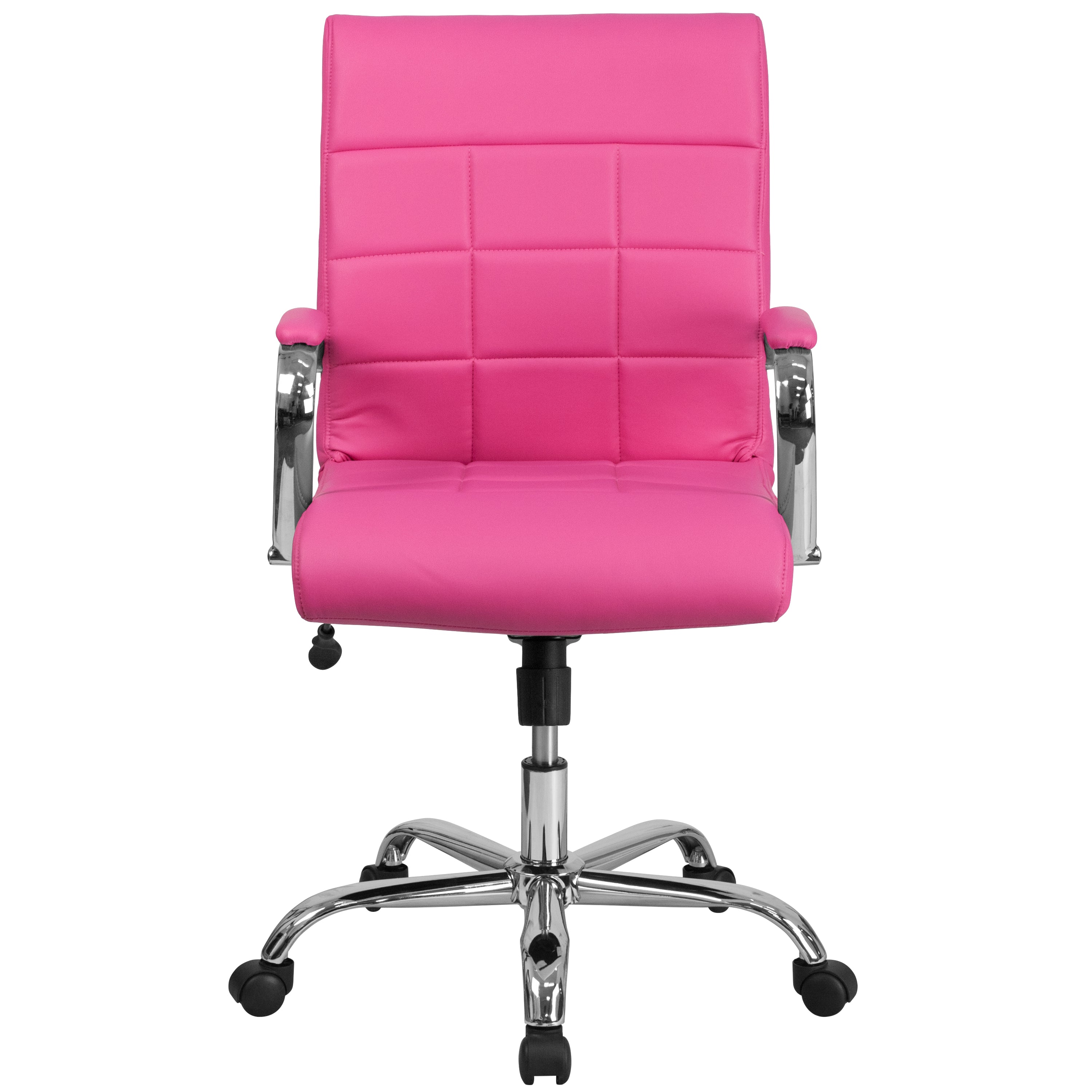 Mid-Back Vinyl Executive Swivel Office Chair with Chrome Base and Arms-Office Chair-Flash Furniture-Wall2Wall Furnishings